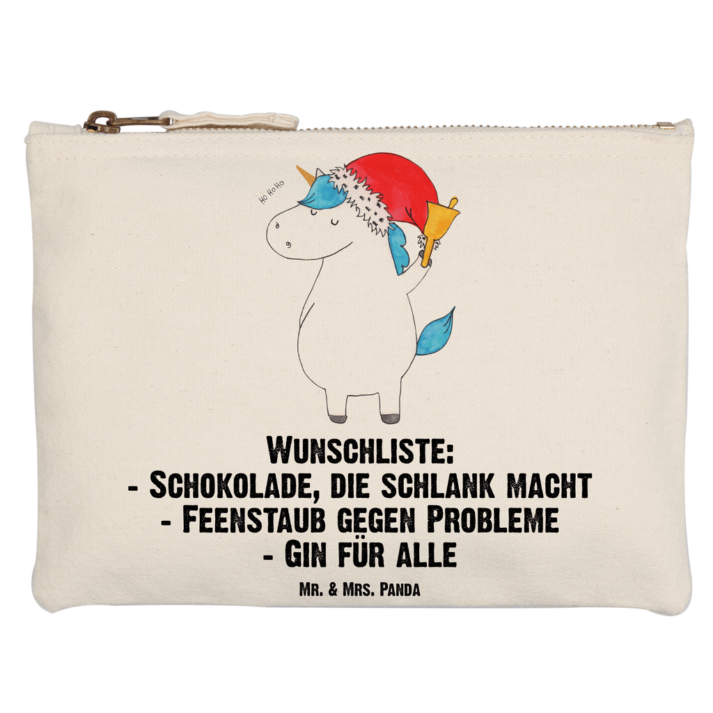 Schminktasche Einhorn Weihnachtsmann Schminktasche, Kosmetiktasche, Kosmetikbeutel, Stiftemäppchen, Etui, Federmappe, Makeup, XXL, Schminketui, Kosmetiketui, Schlamperetui, Einhorn, Einhörner, Einhorn Deko, Pegasus, Unicorn, Gin, Schokolade, Schoki, Weihnachten, Weihnachtsmann, Nikolaus, Wunschzettel, Wunschliste, Feenstaub