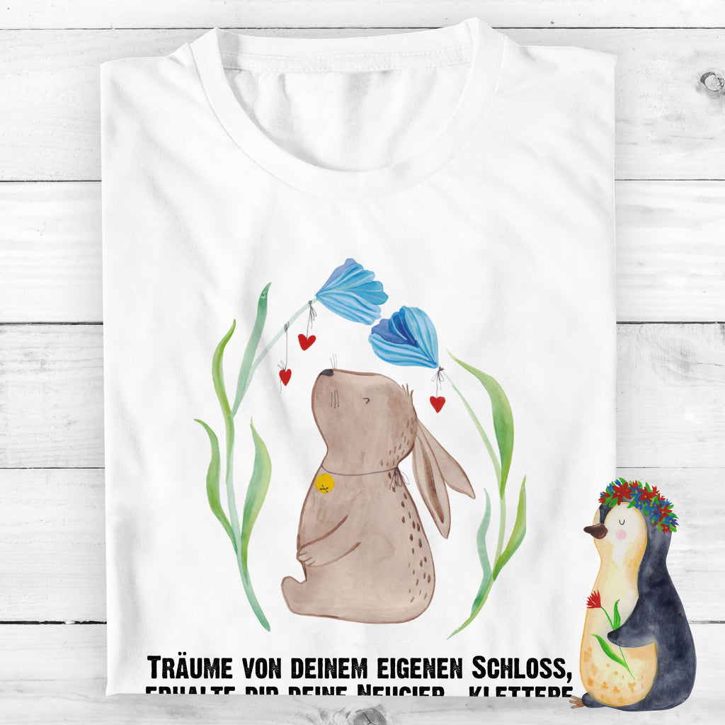 T-Shirt Standard Hase Blume T-Shirt, Shirt, Tshirt, Lustiges T-Shirt, T-Shirt mit Spruch, Party, Junggesellenabschied, Jubiläum, Geburstag, Herrn, Damen, Männer, Frauen, Schlafshirt, Nachthemd, Sprüche, Ostern, Osterhase, Ostergeschenke, Osternest, Osterdeko, Geschenke zu Ostern, Ostern Geschenk, Ostergeschenke Kinder, Ostern Kinder, Hase, Kaninchen, Kind, Taufe, Taufgeschenk, Geburt, Schwangerschaft, erstes Kind, Kindergeburtstag, Geburtstag, Hoffnung, Träume