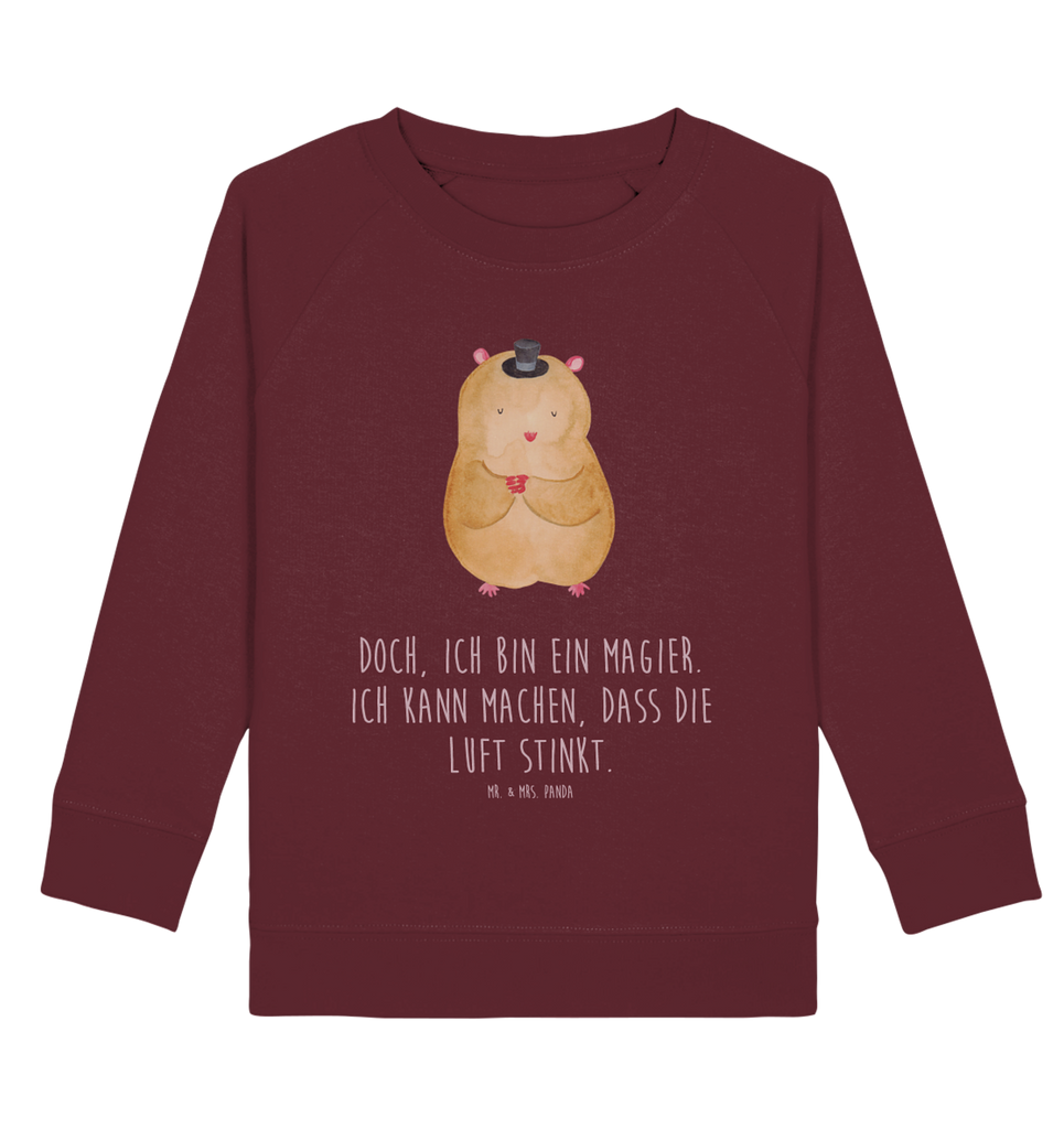 Organic Kinder Pullover Hamster mit Hut Kinder Pullover, Kinder Sweatshirt, Jungen, Mädchen, Tiermotive, Gute Laune, lustige Sprüche, Tiere, Hamster, Hut, Magier, Zylinder, Zwerghamster, Zauberer