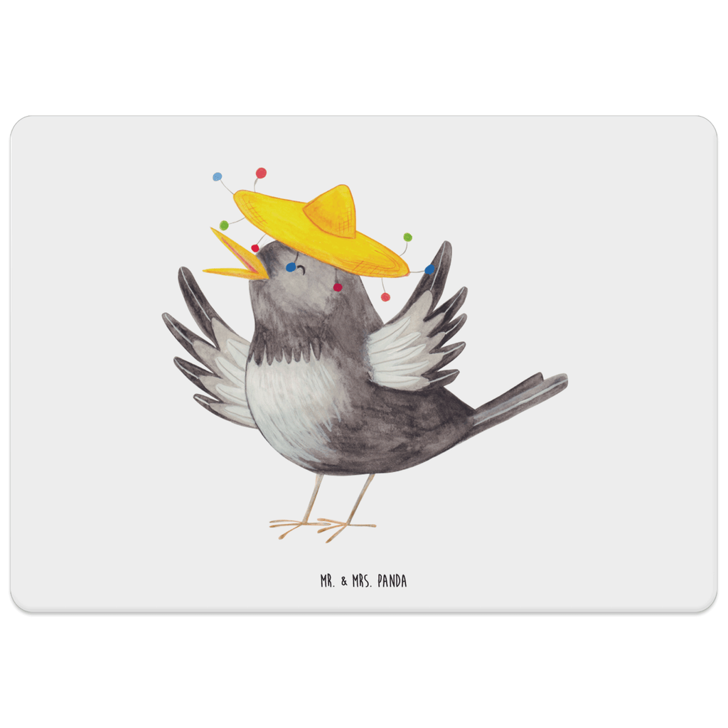 Tischset Rabe mit Sombrero Tischset, Tischuntersetzer, Platzset, Tischsets abwaschbar, Tischunterlage, Tiermotive, Gute Laune, lustige Sprüche, Tiere, Rabe, Vogel, Vögel, Spruch positiv, fröhlich sein, glücklich sein, Glück Spruch, froh, Elster, Motivation