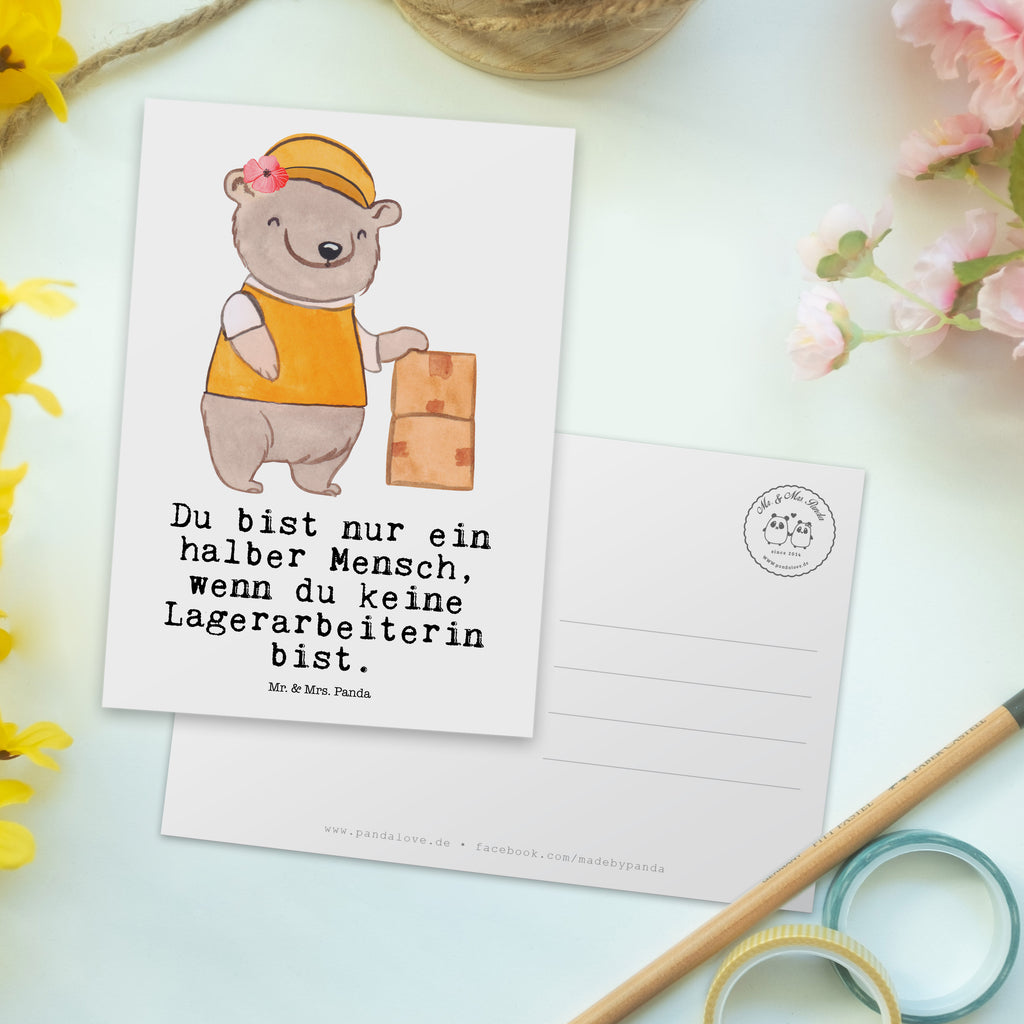 Postkarte Lagerarbeiterin mit Herz Postkarte, Karte, Geschenkkarte, Grußkarte, Einladung, Ansichtskarte, Geburtstagskarte, Einladungskarte, Dankeskarte, Ansichtskarten, Einladung Geburtstag, Einladungskarten Geburtstag, Beruf, Ausbildung, Jubiläum, Abschied, Rente, Kollege, Kollegin, Geschenk, Schenken, Arbeitskollege, Mitarbeiter, Firma, Danke, Dankeschön, Lagerarbeiterin, Fachlageristin, Lageristin, Lagerverwalterin