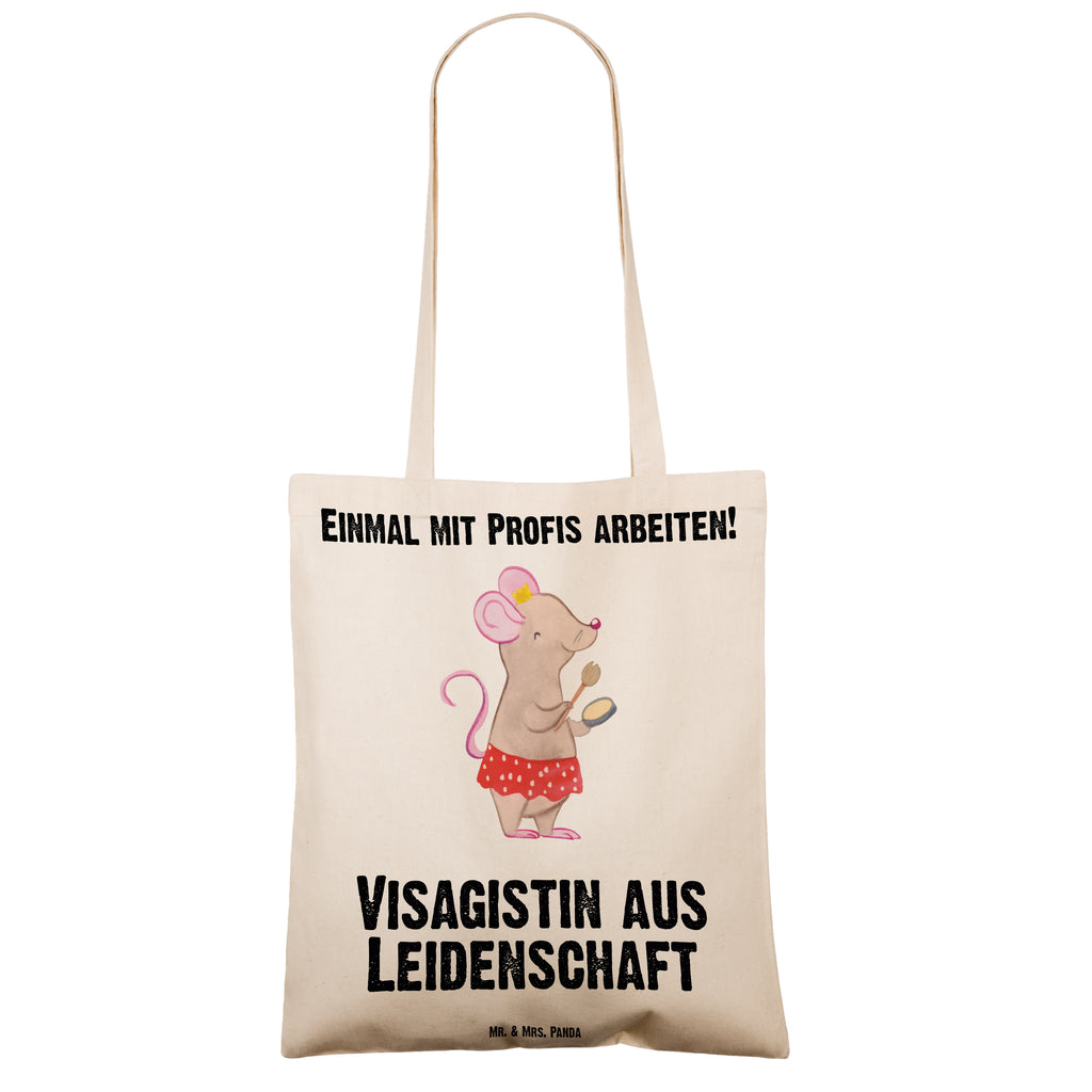 Tragetasche Visagistin aus Leidenschaft Beuteltasche, Beutel, Einkaufstasche, Jutebeutel, Stoffbeutel, Tasche, Shopper, Umhängetasche, Strandtasche, Schultertasche, Stofftasche, Tragetasche, Badetasche, Jutetasche, Einkaufstüte, Laptoptasche, Beruf, Ausbildung, Jubiläum, Abschied, Rente, Kollege, Kollegin, Geschenk, Schenken, Arbeitskollege, Mitarbeiter, Firma, Danke, Dankeschön, Kosmetikerin, Make Up Artist, Maskenbildnerin, Visagistin, Beauty Salon, Kosmetikstudio, Eröffnung