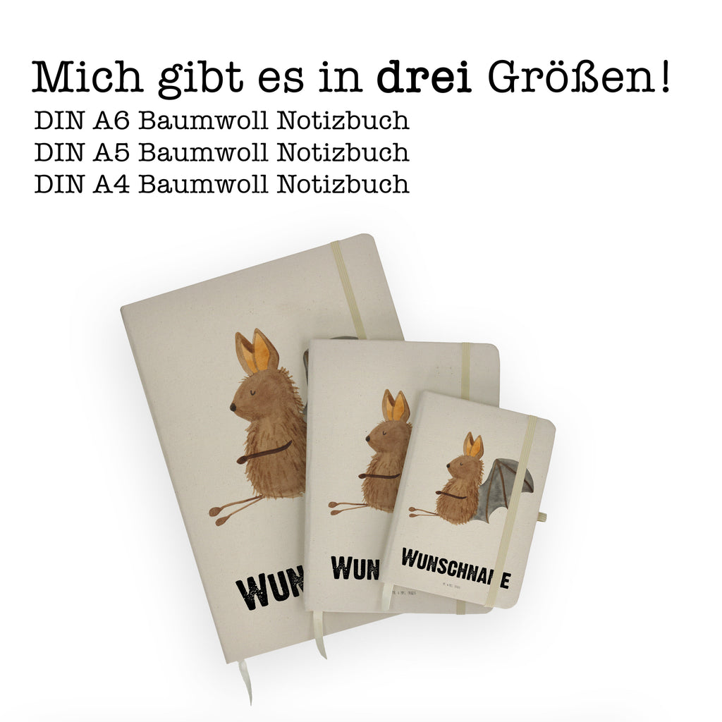 DIN A4 Personalisiertes Notizbuch Fledermaus sitzend Personalisiertes Notizbuch, Notizbuch mit Namen, Notizbuch bedrucken, Personalisierung, Namensbuch, Namen, Tiermotive, Gute Laune, lustige Sprüche, Tiere, Fledermaus, Fledermäuse, Motivation, entspannen