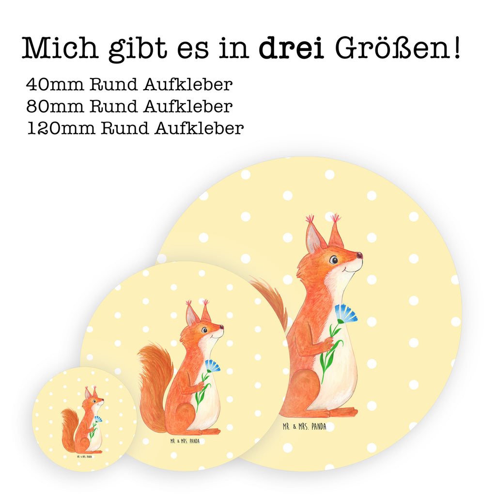 Rund Aufkleber Eichhörnchen Blume Sticker, Aufkleber, Etikett, Tiermotive, Gute Laune, lustige Sprüche, Tiere, Eichhörnchen, Eichhorn, Spruch positiv, Lachen, Spaß, Motivation Sprüche, Motivation Bilder, glücklich Spruch, Spruch Deko