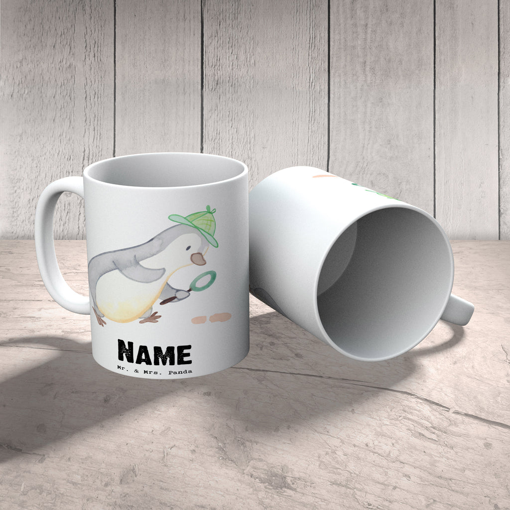 Personalisierte Tasse Detektiv mit Herz Personalisierte Tasse, Namenstasse, Wunschname, Personalisiert, Tasse, Namen, Drucken, Tasse mit Namen, Beruf, Ausbildung, Jubiläum, Abschied, Rente, Kollege, Kollegin, Geschenk, Schenken, Arbeitskollege, Mitarbeiter, Firma, Danke, Dankeschön, Detektiv, Ermittler, Agent, Privatdetektei, Berufsdetektiv, Wirtschaftsdetektei, Detektivausbildung, Spurensuche