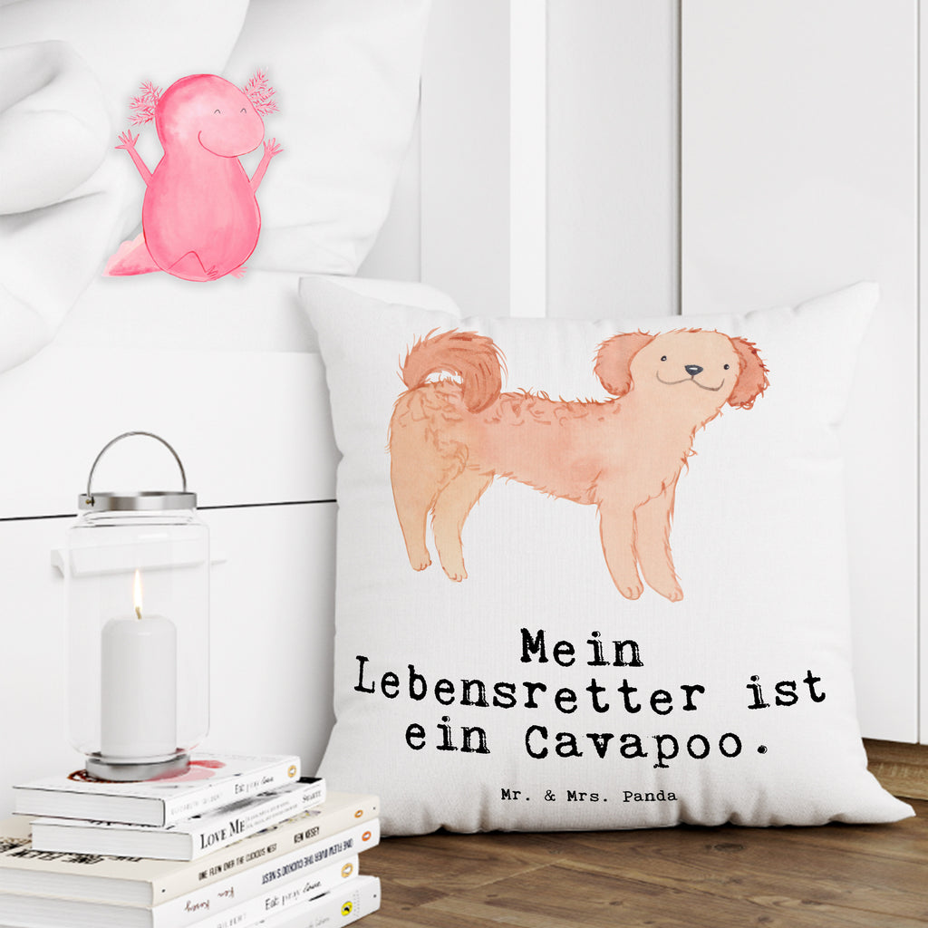 40x40 Kissen Cavapoo Lebensretter Kissenhülle, Kopfkissen, Sofakissen, Dekokissen, Motivkissen, Hund, Hunderasse, Rassehund, Hundebesitzer, Geschenk, Tierfreund, Schenken, Welpe, Cavapoo, Cavoodle