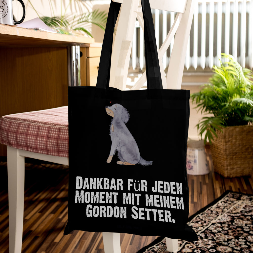 Tragetasche Gordon Setter Moment Beuteltasche, Beutel, Einkaufstasche, Jutebeutel, Stoffbeutel, Hund, Hunderasse, Rassehund, Hundebesitzer, Geschenk, Tierfreund, Schenken, Welpe, Gordon Shetter, Jagdhund