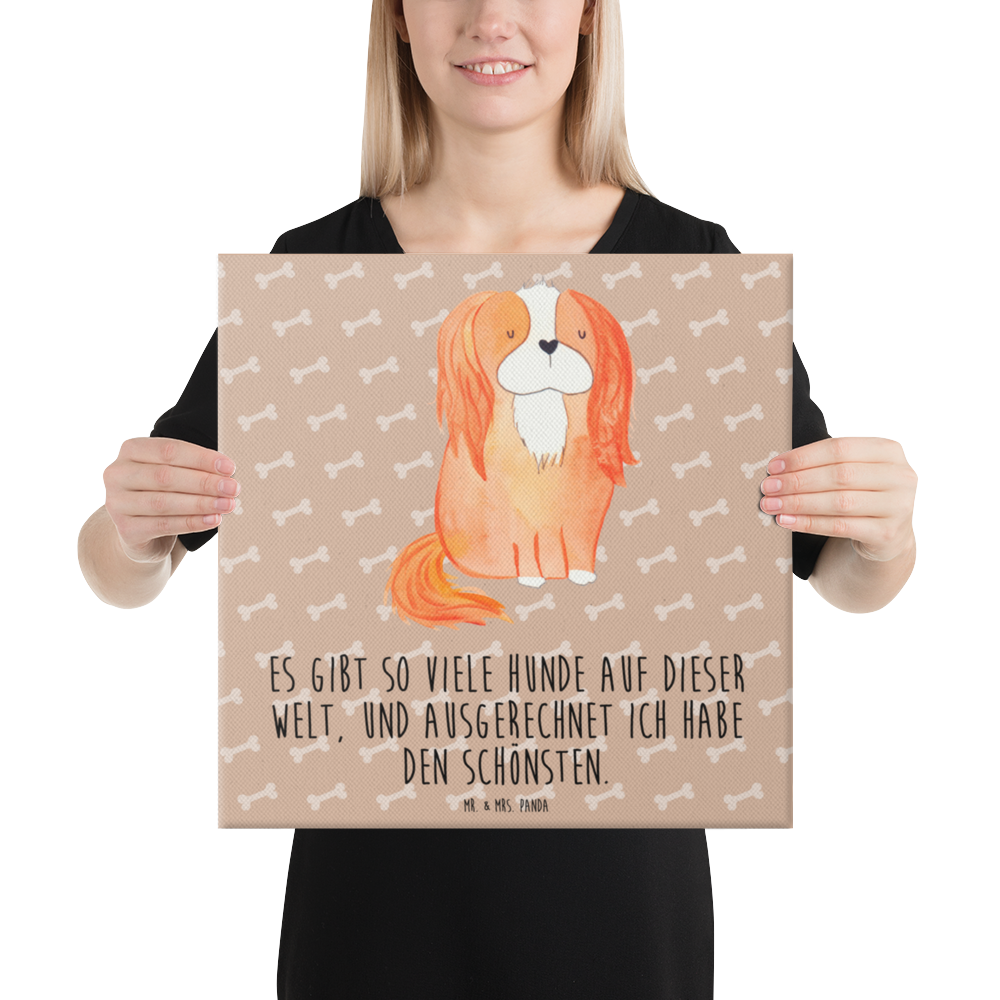 Leinwand Bild Hund Cavalier King Charles Spaniel Leinwand, Bild, Kunstdruck, Wanddeko, Dekoration, Hund, Hundemotiv, Haustier, Hunderasse, Tierliebhaber, Hundebesitzer, Sprüche, Cavalier King Charles Spaniel, Cockerspaniel, Spaniel, Spruch, schönster Hund