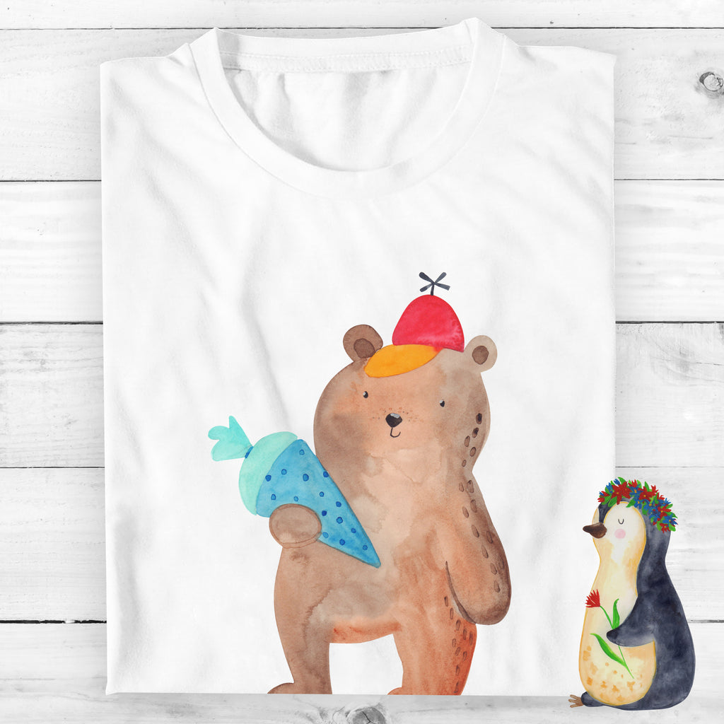 Personalisiertes T-Shirt Bär Schultüte T-Shirt Personalisiert, T-Shirt mit Namen, T-Shirt mit Aufruck, Männer, Frauen, Wunschtext, Bedrucken, Bär, Teddy, Teddybär, Bär Motiv, Schultüte, Erster Schultag Geschenk, Einschulung Geschenk, Schule Geschenk, Grundschule, Schulanfang, Schulbeginn