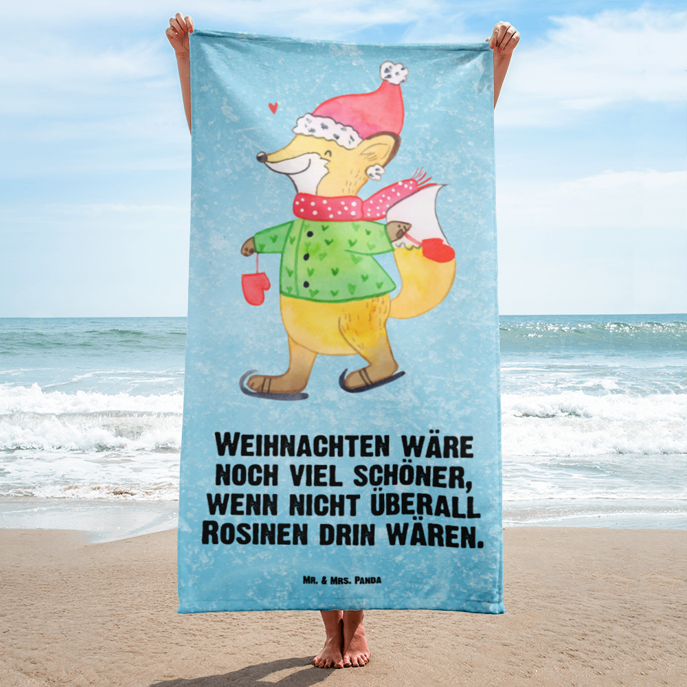 XL Badehandtuch Fuchs  Schlittschuhe Handtuch, Badetuch, Duschtuch, Strandtuch, Saunatuch, Winter, Weihnachten, Weihnachtsdeko, Nikolaus, Advent, Heiligabend, Wintermotiv, Weihnachtsmann, Weihnachtstage, Weihnachtsbaum, Tannenbaum, Weihnachtszeit