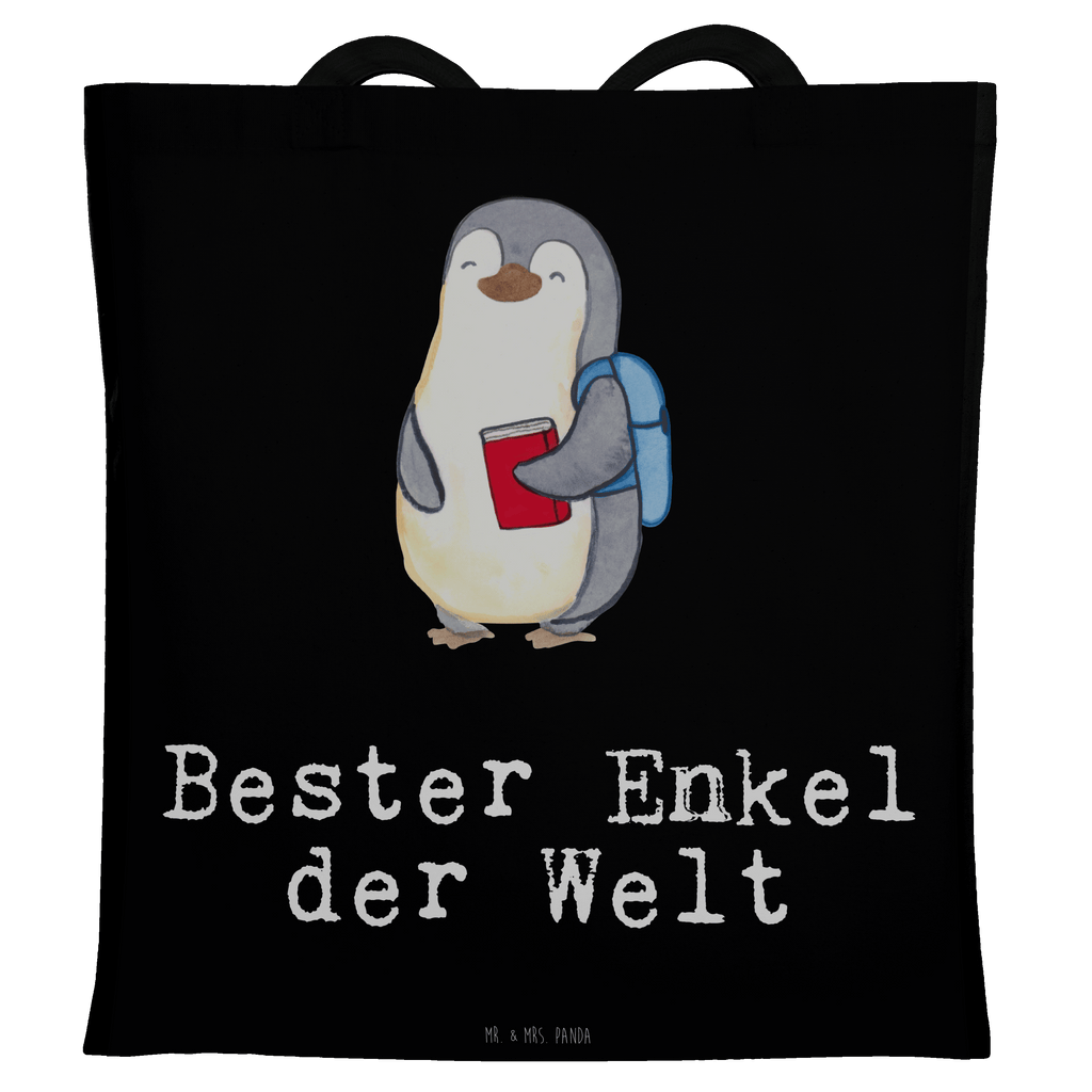 Tragetasche Pinguin Bester Enkel der Welt Beuteltasche, Beutel, Einkaufstasche, Jutebeutel, Stoffbeutel, Tasche, Shopper, Umhängetasche, Strandtasche, Schultertasche, Stofftasche, Tragetasche, Badetasche, Jutetasche, Einkaufstüte, Laptoptasche, für, Dankeschön, Geschenk, Schenken, Geburtstag, Geburtstagsgeschenk, Geschenkidee, Danke, Bedanken, Mitbringsel, Freude machen, Geschenktipp, Enkel, Enkelkind, Enkelsohn, Oma, Opa, Kind von Tochter, Kind von Sohn, Taufe, Großsohn