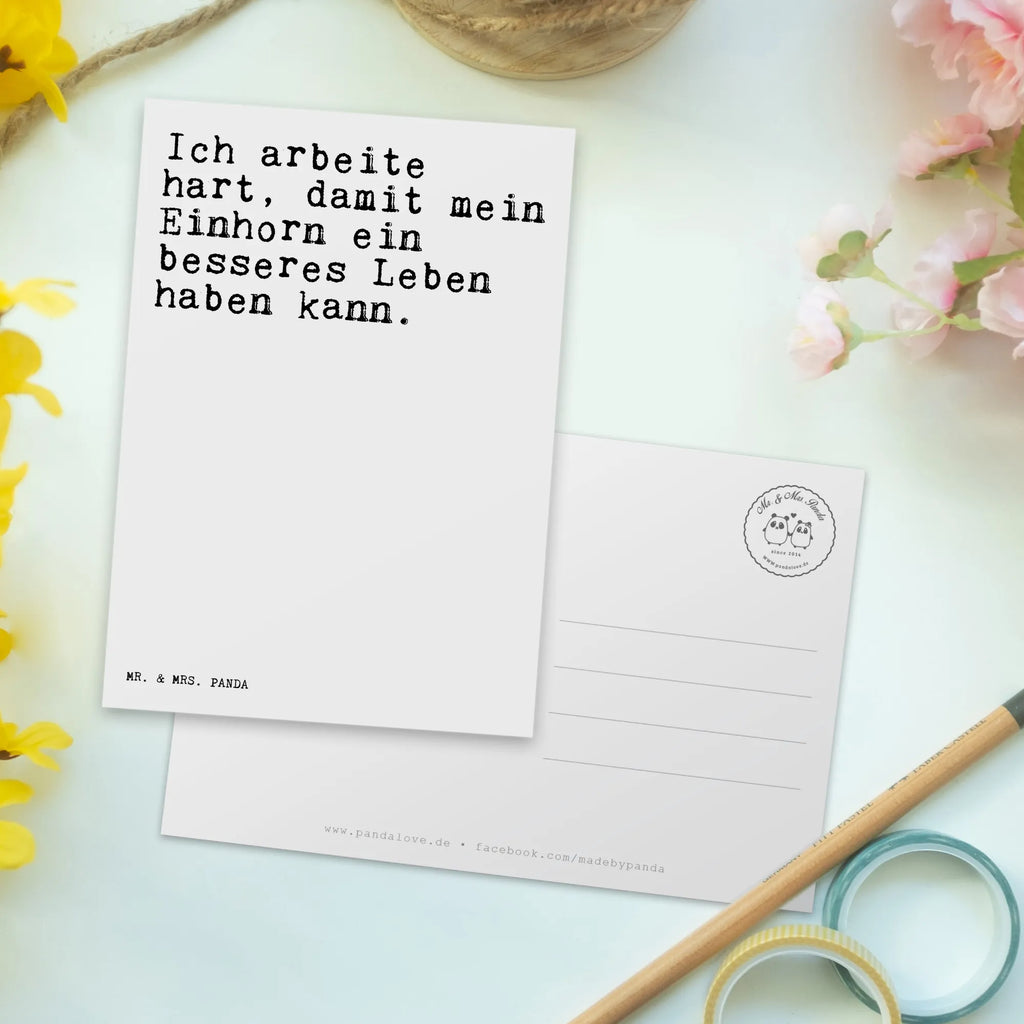 Postkarte Sprüche und Zitate Ich arbeite hart, damit mein Einhorn ein besseres Leben haben kann. Postkarte, Karte, Geschenkkarte, Grußkarte, Einladung, Ansichtskarte, Geburtstagskarte, Einladungskarte, Dankeskarte, Ansichtskarten, Einladung Geburtstag, Einladungskarten Geburtstag, Spruch, Sprüche, lustige Sprüche, Weisheiten, Zitate, Spruch Geschenke, Spruch Sprüche Weisheiten Zitate Lustig Weisheit Worte