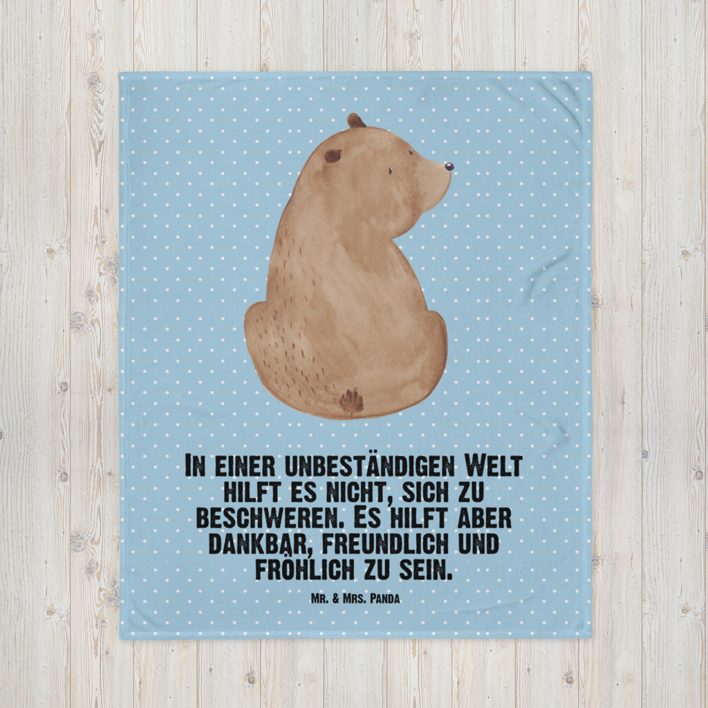 Babydecke Bär Schulterblick Babydecke, Babygeschenk, Geschenk Geburt, Babyecke Kuscheldecke, Krabbeldecke, Bär, Teddy, Teddybär, Selbstachtung, Weltansicht, Motivation, Bären, Bärenliebe, Weisheit