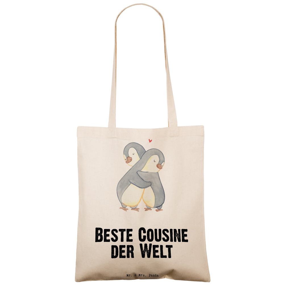 Tragetasche Pinguin Beste Cousine der Welt Beuteltasche, Beutel, Einkaufstasche, Jutebeutel, Stoffbeutel, für, Dankeschön, Geschenk, Schenken, Geburtstag, Geburtstagsgeschenk, Geschenkidee, Danke, Bedanken, Mitbringsel, Freude machen, Geschenktipp, Cousine, Kusine, Kousine, Cousinchen, Tochter von Onkel, Tochter von Tante, Familie, Verwandtschaft, Cousin