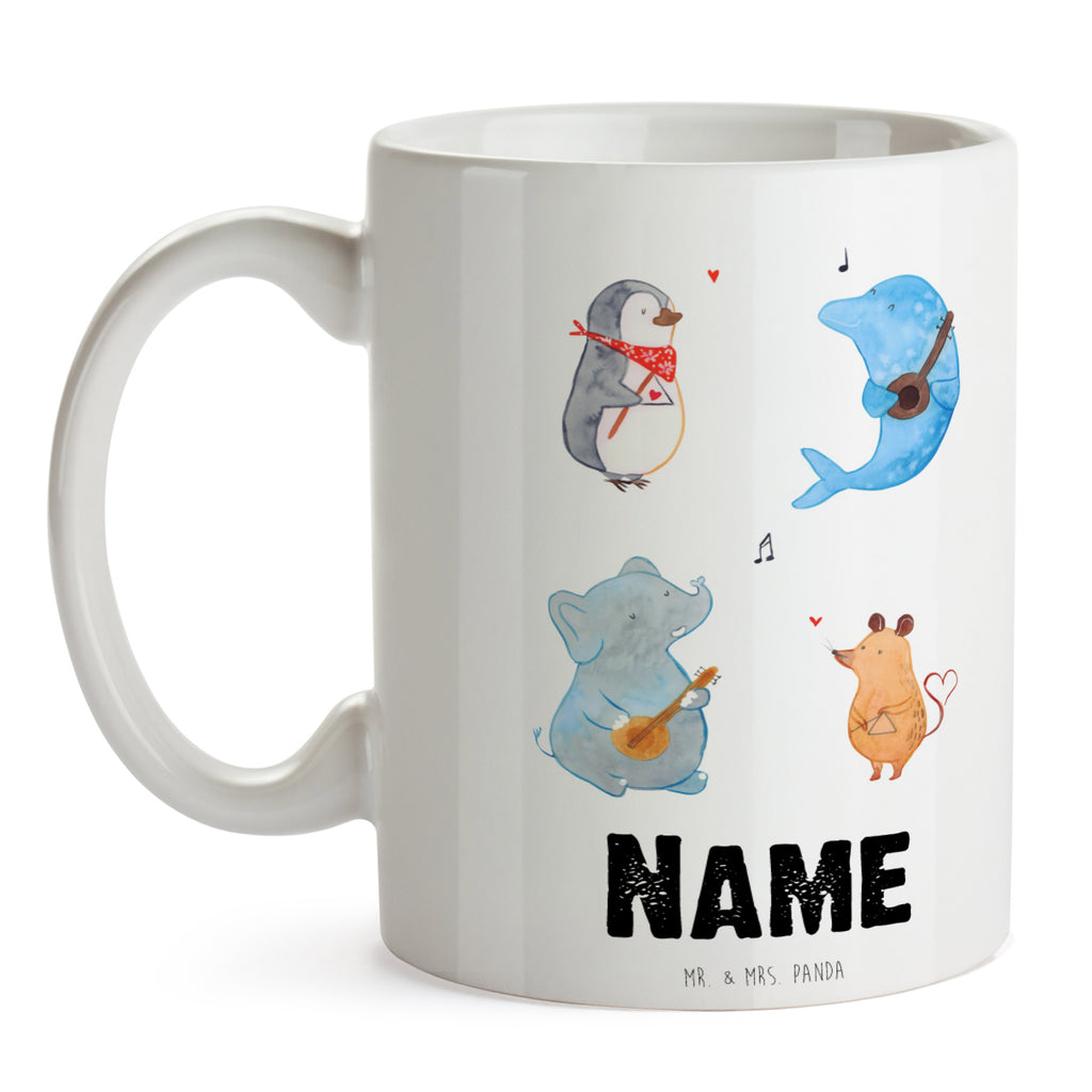 Personalisierte Tasse Big Band Personalisierte Tasse, Namenstasse, Wunschname, Personalisiert, Tasse, Namen, Drucken, Tasse mit Namen, Tiermotive, Gute Laune, lustige Sprüche, Tiere, Hund, Pinguin, Maus, Elefant, Delfin, Gitarre, Band, Triangel, Musikanten, Musik