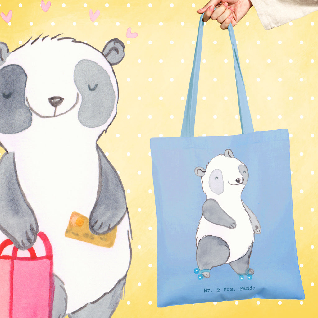 Tragetasche Panda Inliner fahren Medizin Beuteltasche, Beutel, Einkaufstasche, Jutebeutel, Stoffbeutel, Tasche, Shopper, Umhängetasche, Strandtasche, Schultertasche, Stofftasche, Tragetasche, Badetasche, Jutetasche, Einkaufstüte, Laptoptasche, Geschenk, Sport, Sportart, Hobby, Schenken, Danke, Dankeschön, Auszeichnung, Gewinn, Sportler, Inliner fahren, Rollschuh fahren, Rollerblades, inlinern