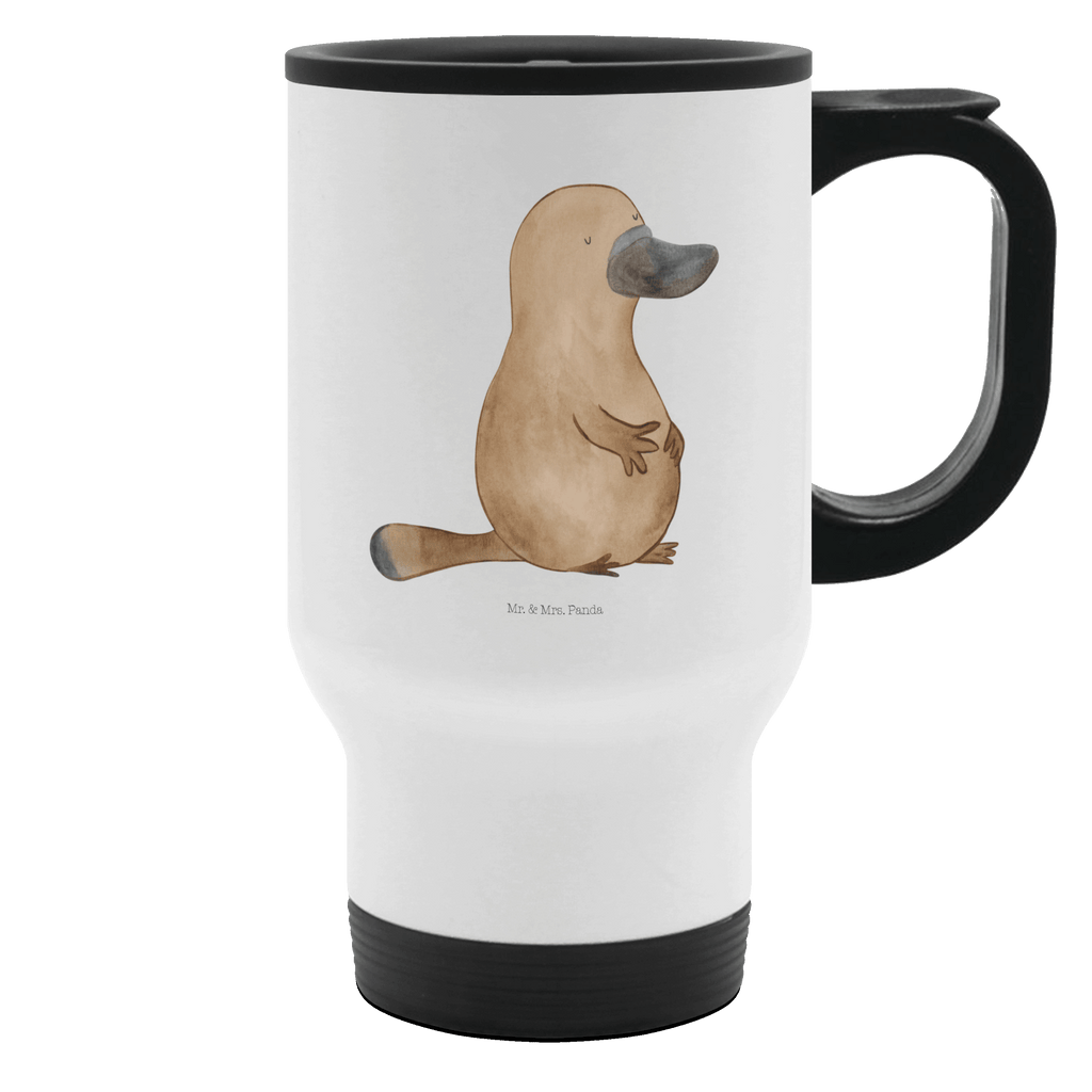 Thermobecher Schnabeltier mutig Thermobecher, To Go Becher, Thermotasse, Kaffeebecher, Isolierbecher, Thermobecher To Go, Warmhaltetasse, Edelstahlbecher, Reisebecher, Tasse mit Deckel, Thermobecher für 400 ml, Kaffeetasse zum Mitnehmen, Tasse zum Mitnehmen, Spülmaschinenfest, Meerestiere, Meer, Urlaub, Schnabeltier, Mut, mutig, Lebensweisheit, Schnabeltiere, Motivation, Training, Büro, Arbeit, Neuanfang, Neustart, Weltreise, Raodtrip