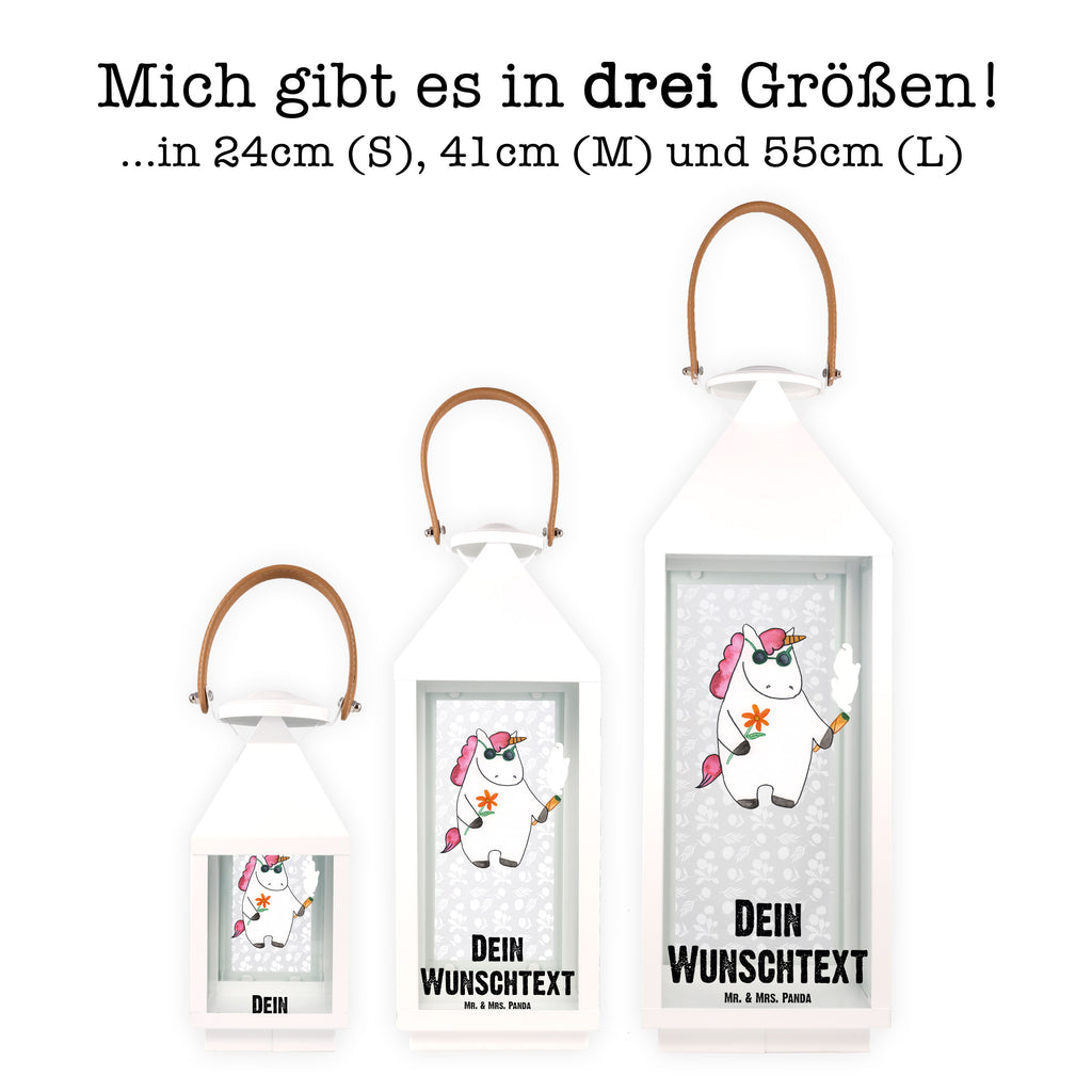 Personalisierte Deko Laterne Einhorn Woodstock Gartenlampe, Gartenleuchte, Gartendekoration, Gartenlicht, Laterne kleine Laternen, XXL Laternen, Laterne groß, Einhorn, Einhörner, Einhorn Deko, Pegasus, Unicorn, Kiffen, Joint, Zigarette, Alkohol, Party, Spaß. lustig, witzig, Woodstock