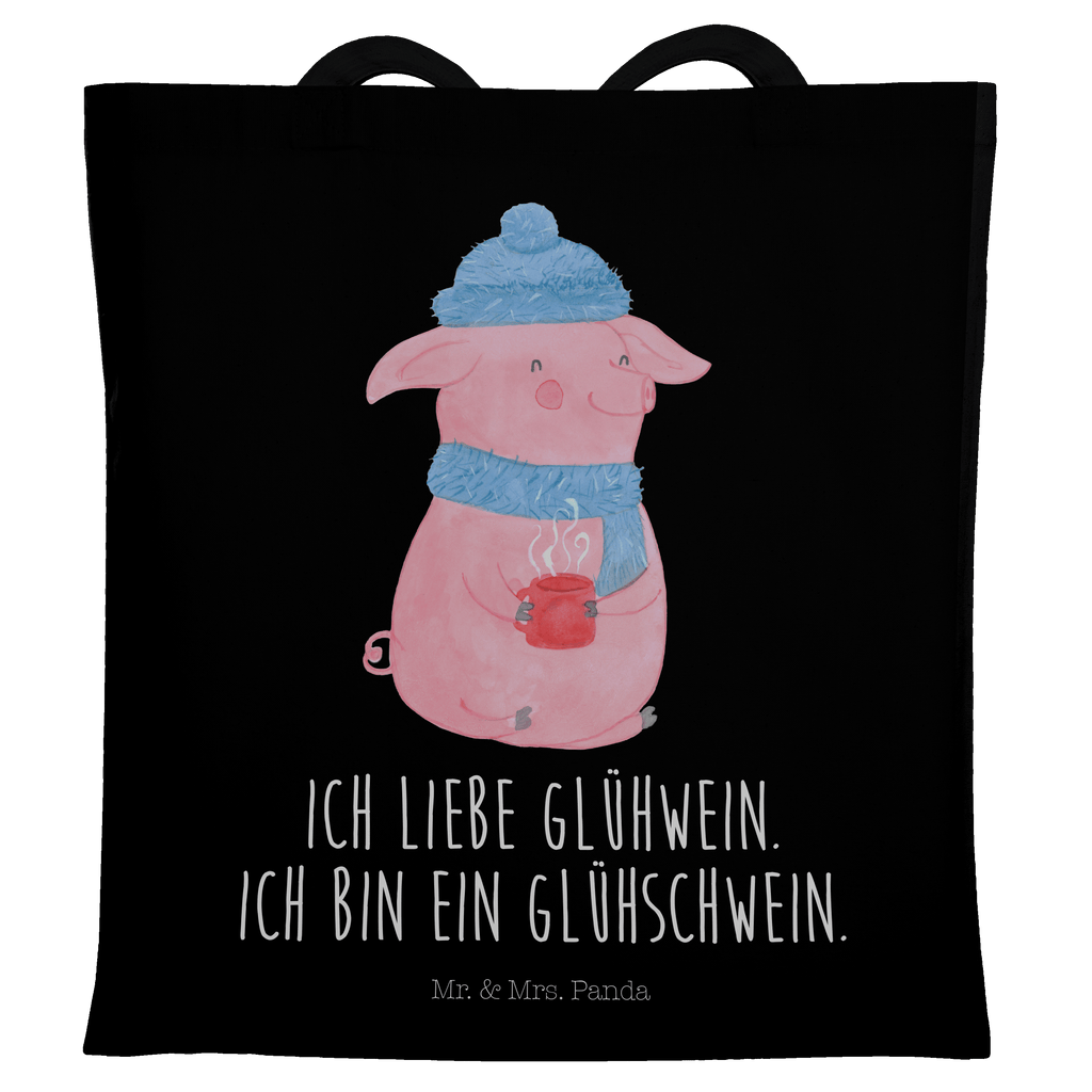 Tragetasche Glühschwein Beuteltasche, Beutel, Einkaufstasche, Jutebeutel, Stoffbeutel, Winter, Weihnachten, Weihnachtsdeko, Nikolaus, Advent, Heiligabend, Wintermotiv, Glühschwein, Glühwein, Weihnachtsmarkt, Punsch