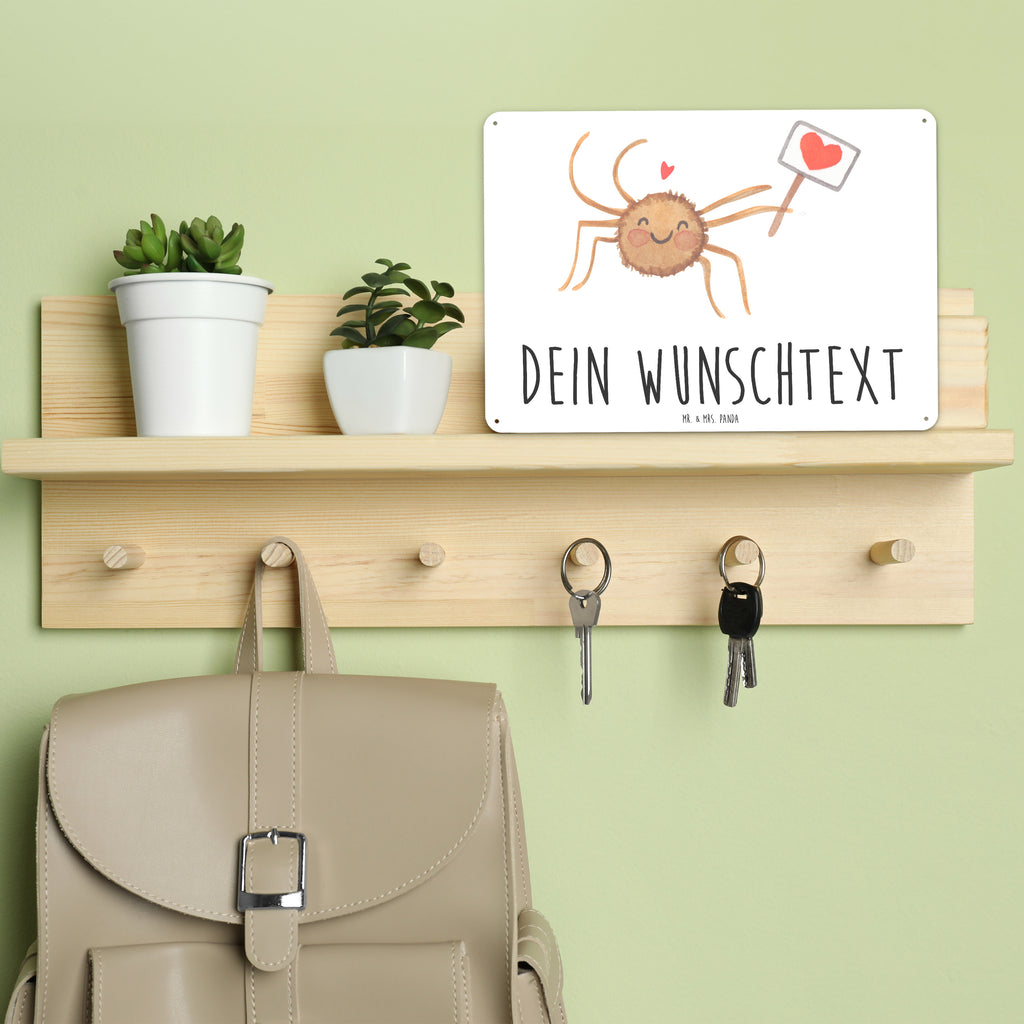 Personalisiertes Blechschild Spinne Agathe Motivation Blechschild, Metallschild, Geschenk Schild, Schild, Magnet-Metall-Schild, Deko Schild, Wandschild, Wand-Dekoration, Türschild, Spinne Agathe, Spinne, Agathe, Videos, Merchandise, Motivation, Glück, Liebe, Vertrauen, Dankeschön