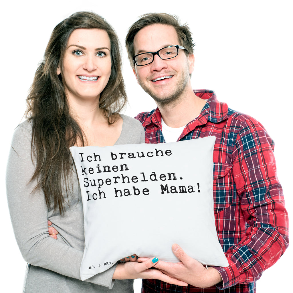 40x40 Kissen Sprüche und Zitate Ich brauche keinen Superhelden. Ich habe Mama! Kissenhülle, Kopfkissen, Sofakissen, Dekokissen, Motivkissen, Spruch, Sprüche, lustige Sprüche, Weisheiten, Zitate, Spruch Geschenke, Spruch Sprüche Weisheiten Zitate Lustig Weisheit Worte