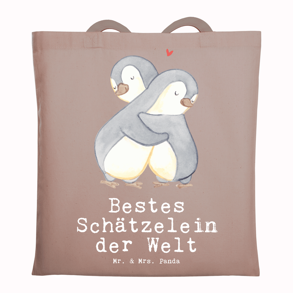 Tragetasche Pinguin Bestes Schätzelein der Welt Beuteltasche, Beutel, Einkaufstasche, Jutebeutel, Stoffbeutel, Tasche, Shopper, Umhängetasche, Strandtasche, Schultertasche, Stofftasche, Tragetasche, Badetasche, Jutetasche, Einkaufstüte, Laptoptasche, für, Dankeschön, Geschenk, Schenken, Geburtstag, Geburtstagsgeschenk, Geschenkidee, Danke, Bedanken, Mitbringsel, Freude machen, Geschenktipp, Schätzelein, Schätzchen, Schatz, Schatzi, Ehemann, Ehefrau, Freundin, Freund, Frau, Mann, Kosename, Hochzeitstag