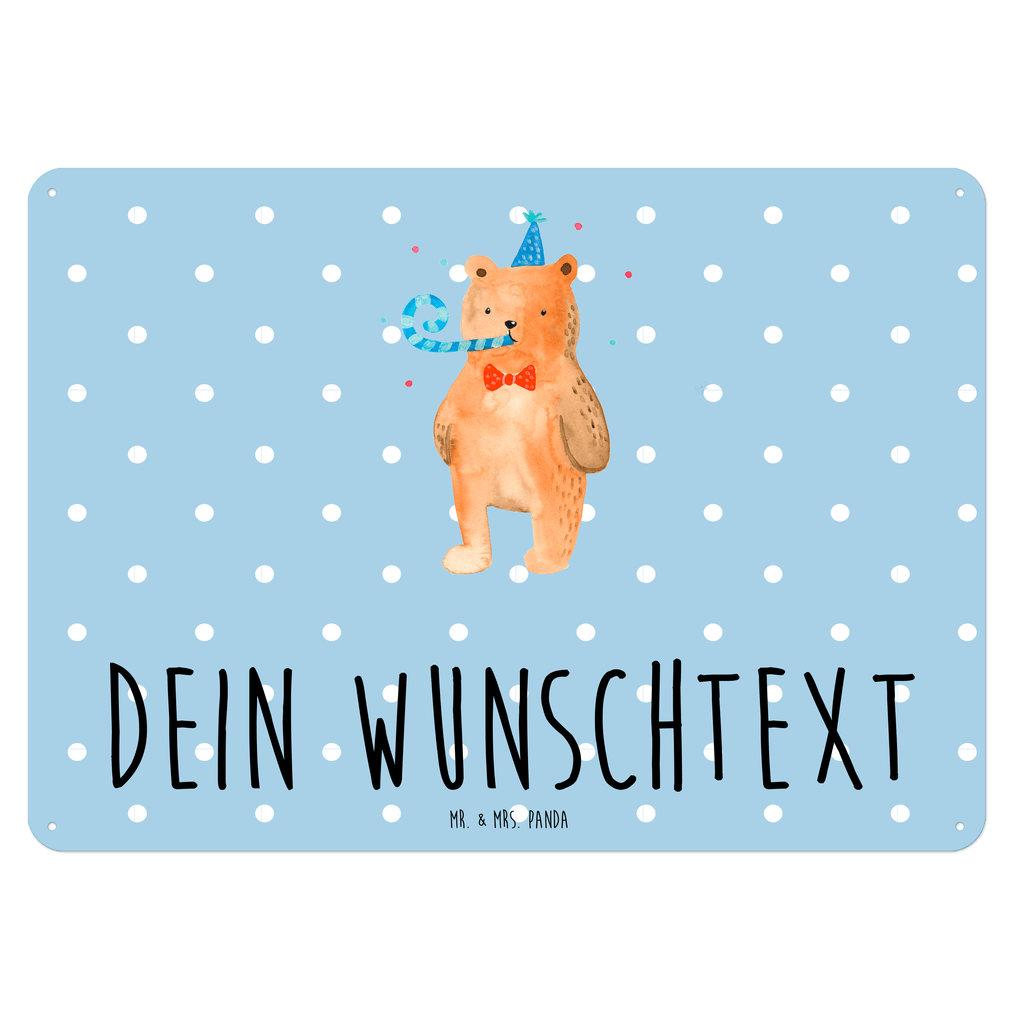 Personalisiertes Blechschild Bär Geburtstag Blechschild, Metallschild, Geschenk Schild, Schild, Magnet-Metall-Schild, Deko Schild, Wandschild, Wand-Dekoration, Türschild, Bär, Teddy, Teddybär, Happy Birthday, Alles Gute, Glückwunsch, Geburtstag