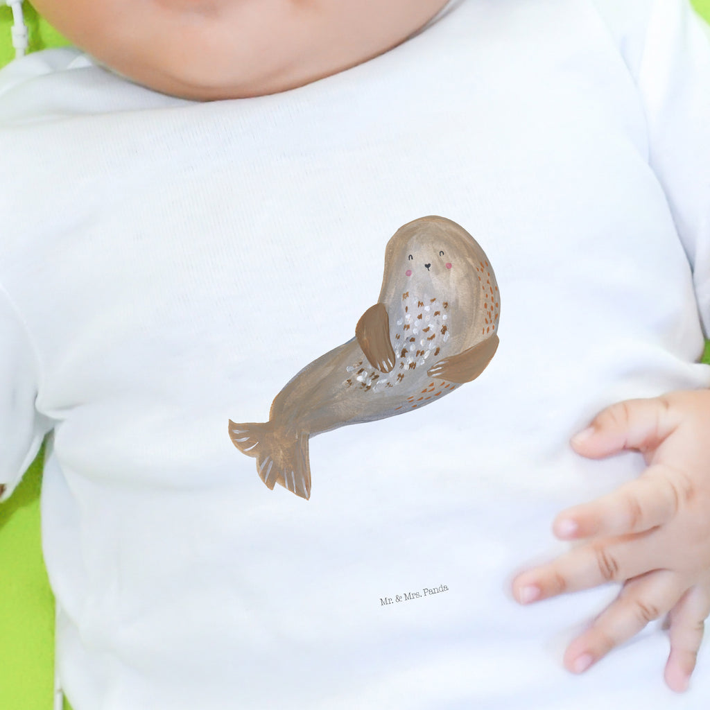 Organic Baby Shirt Robbe Lachen Baby T-Shirt, Jungen Baby T-Shirt, Mädchen Baby T-Shirt, Shirt, Tiermotive, Gute Laune, lustige Sprüche, Tiere, Robbe, Robben, Seehund, Strand, Meerestier, Ostsee, Nordsee