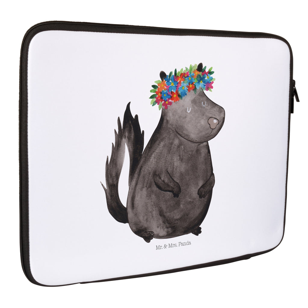 Notebook Tasche Stinktier Mädchen Notebook Tasche, Laptop, Computertasche, Tasche, Notebook-Tasche, Notebook-Reisehülle, Notebook Schutz, Stinktier, Skunk, Wildtier, Raubtier, Stinker, Stinki, Yoga, Namaste, Lebe, Liebe, Lache