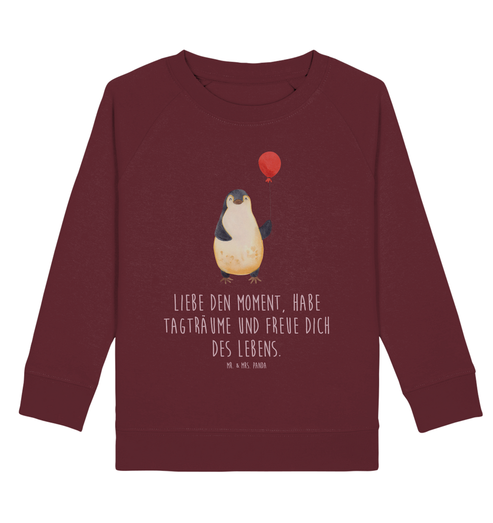 Organic Kinder Pullover Pinguin Luftballon Kinder Pullover, Kinder Sweatshirt, Jungen, Mädchen, Pinguin, Pinguine, Luftballon, Tagträume, Lebenslust, Geschenk Freundin, Geschenkidee, beste Freundin, Motivation, Neustart, neues Leben, Liebe, Glück