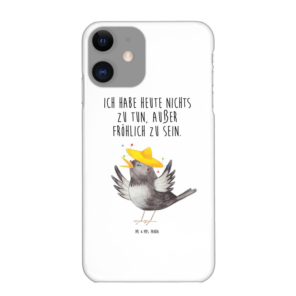 Handyhülle Rabe Sombrero Handyhülle, Handycover, Cover, Handy, Hülle, Iphone 10, Iphone X, Tiermotive, Gute Laune, lustige Sprüche, Tiere, Rabe, Vogel, Vögel, Spruch positiv, fröhlich sein, glücklich sein, Glück Spruch, froh, Elster, Motivation