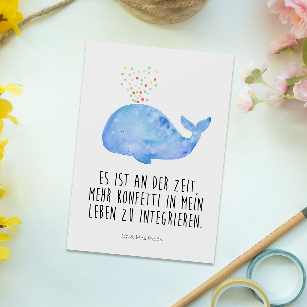 Postkarte Wal Konfetti Postkarte, Karte, Geschenkkarte, Grußkarte, Einladung, Ansichtskarte, Geburtstagskarte, Einladungskarte, Dankeskarte, Ansichtskarten, Einladung Geburtstag, Einladungskarten Geburtstag, Meerestiere, Meer, Urlaub, Wal, Konfetti, Wale, Motivation, Neuanfang, Trennung, Diät, Abnehmen, Neustart, Lebensabschnitt, Geburtstag