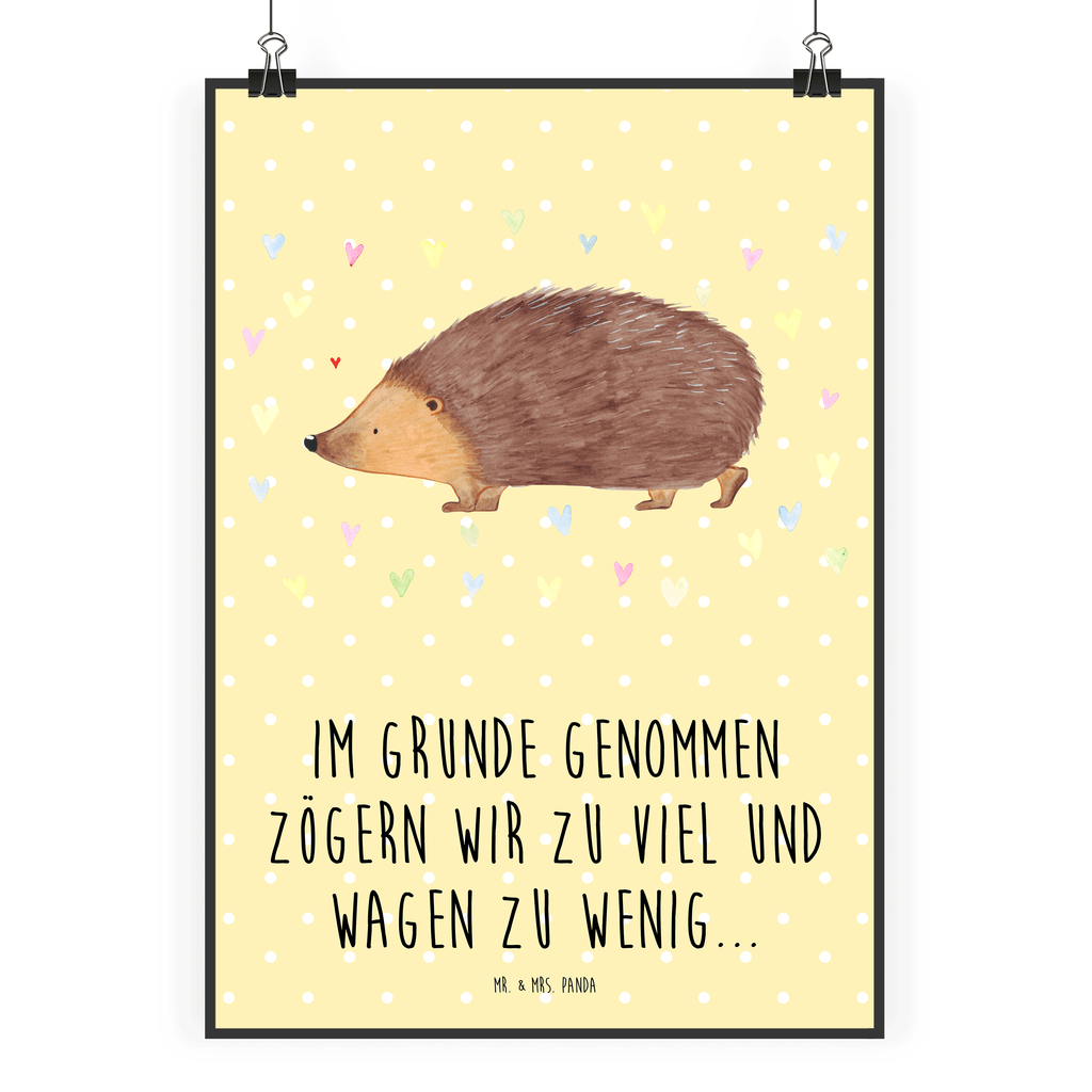 Poster Igel Herzen Poster, Wandposter, Bild, Wanddeko, Küchenposter, Kinderposter, Wanddeko Bild, Raumdekoration, Wanddekoration, Handgemaltes Poster, Mr. & Mrs. Panda Poster, Designposter, Kunstdruck, Posterdruck, Tiermotive, Gute Laune, lustige Sprüche, Tiere, Liebe, Herz, Herzen, Igel, Vertrauen, Kuss, Leben