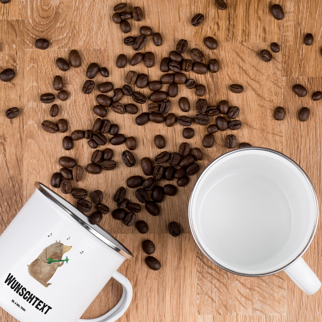 Personalisierte Emaille Tasse Bär Gitarre Emaille Tasse personalisiert, Emaille Tasse mit Namen, Campingtasse personalisiert, Namenstasse, Campingtasse bedrucken, Campinggeschirr personalsisert, tasse mit namen, personalisierte tassen, personalisierte tasse, tasse selbst gestalten, tasse bedrucken, tassen bedrucken, Bär, Teddy, Teddybär