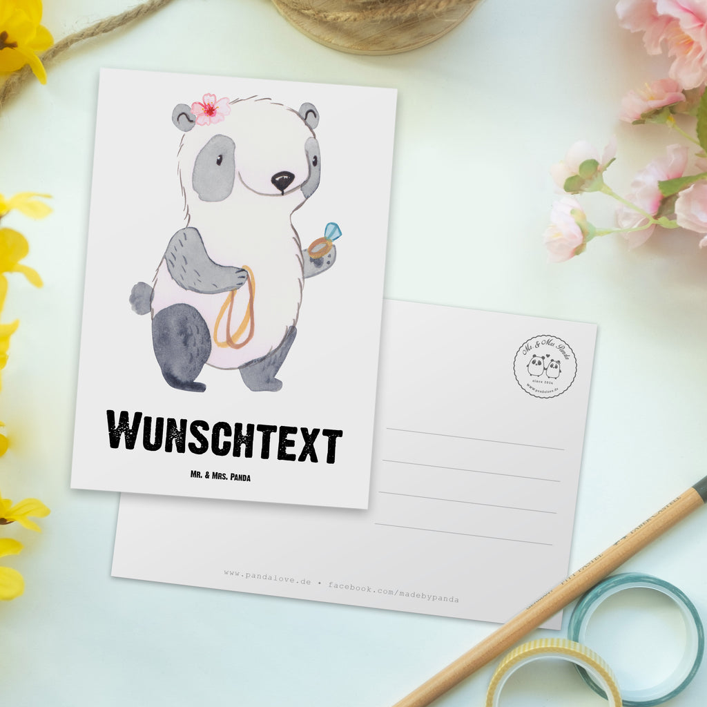 Personalisierte Postkarte Schmuckverkäuferin mit Herz Postkarte mit Namen, Postkarte bedrucken, Postkarte mit Wunschtext, Postkarte personalisierbar, Geschenkkarte mit Namen, Grußkarte mit Namen, Karte mit Namen, Einladung mit Namen, Ansichtskarte mit Namen, Geschenkkarte mit Wunschtext, Grußkarte mit Wunschtext, Karte mit Wunschtext, Einladung mit Wunschtext, Ansichtskarte mit Wunschtext, Beruf, Ausbildung, Jubiläum, Abschied, Rente, Kollege, Kollegin, Geschenk, Schenken, Arbeitskollege, Mitarbeiter, Firma, Danke, Dankeschön, Schmuckverkäuferin, Juwelier, Goldschmied, Schmied, Schmuckwarenhändler, Schmuckgeschäft, Eröffnung