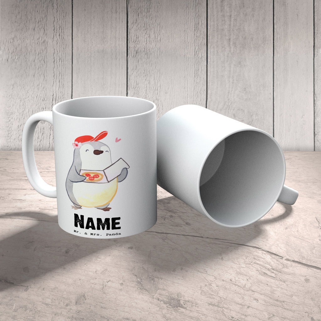 Personalisierte Tasse Pizzabäckerin mit Herz Personalisierte Tasse, Namenstasse, Wunschname, Personalisiert, Tasse, Namen, Drucken, Tasse mit Namen, Beruf, Ausbildung, Jubiläum, Abschied, Rente, Kollege, Kollegin, Geschenk, Schenken, Arbeitskollege, Mitarbeiter, Firma, Danke, Dankeschön, Lieferdienstmitarbeiterin, Pizzabäckerin, Pizzabotin, Pizzabringdienst, Lieferbringdienst