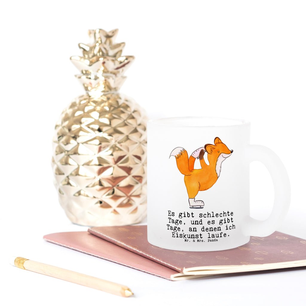 Teetasse Fuchs Eiskunstläufer Tage Teetasse, Teeglas, Teebecher, Tasse mit Henkel, Tasse, Glas Teetasse, Teetasse aus Glas, Geschenk, Sport, Sportart, Hobby, Schenken, Danke, Dankeschön, Auszeichnung, Gewinn, Sportler, Eiskunstläufer, Eiskunstläuferin, Eiskunst