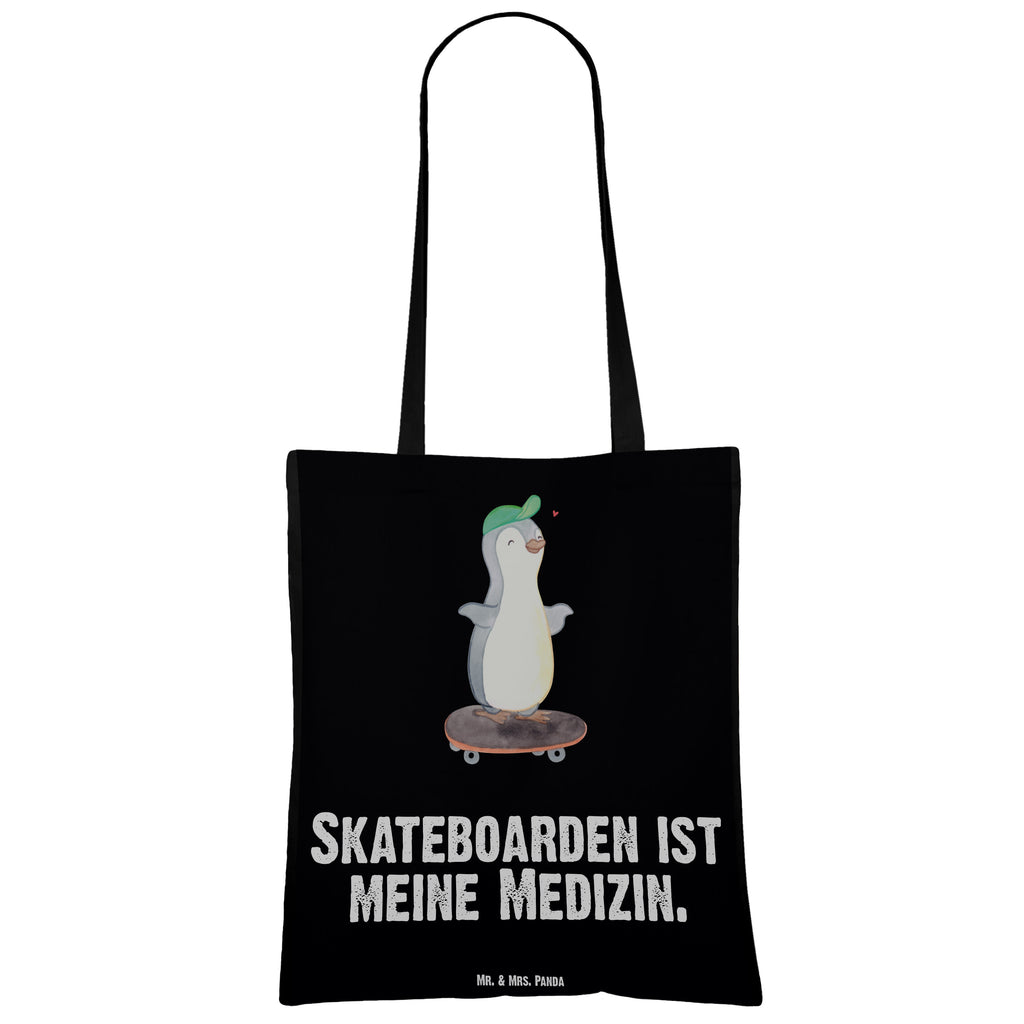 Tragetasche Pinguin Skateboarden Medizin Beuteltasche, Beutel, Einkaufstasche, Jutebeutel, Stoffbeutel, Tasche, Shopper, Umhängetasche, Strandtasche, Schultertasche, Stofftasche, Tragetasche, Badetasche, Jutetasche, Einkaufstüte, Laptoptasche, Geschenk, Sport, Sportart, Hobby, Schenken, Danke, Dankeschön, Auszeichnung, Gewinn, Sportler, Skateboarden, Skateboard fahren, Skaten, Skateboard, Skateplatz