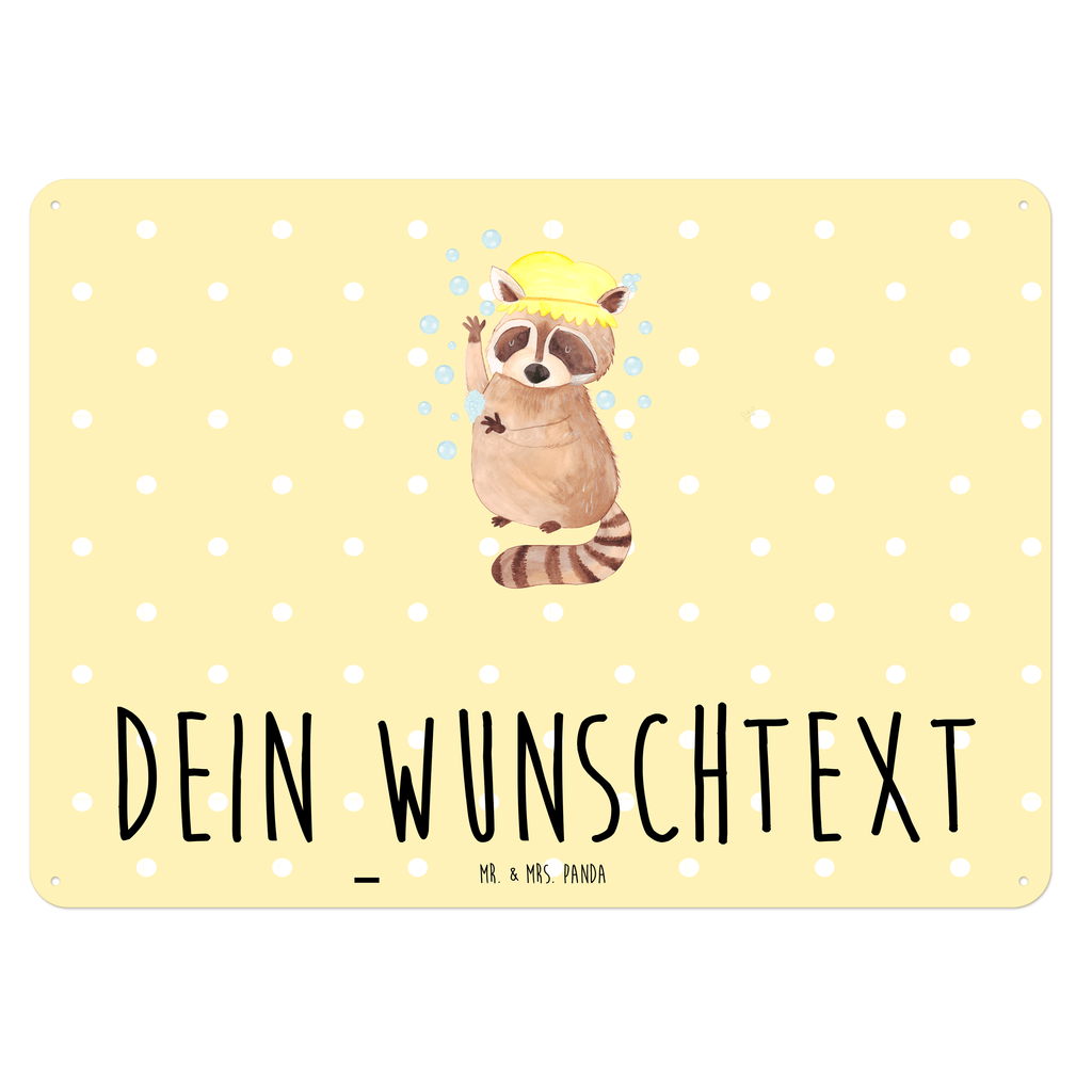 Personalisiertes Blechschild Waschbär Blechschild, Metallschild, Geschenk Schild, Schild, Magnet-Metall-Schild, Deko Schild, Wandschild, Wand-Dekoration, Türschild, Tiermotive, Gute Laune, lustige Sprüche, Tiere, Waschbär, Tagträumen, Plan, Fröhlich, waschen, Seifenblasen