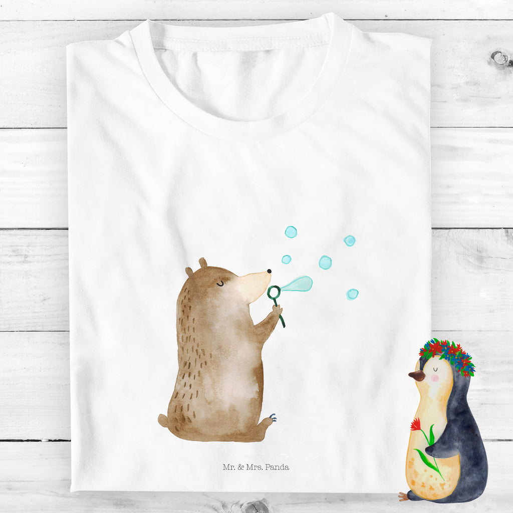 Organic Kinder T-Shirt Bär Seifenblasen Kinder T-Shirt, Kinder T-Shirt Mädchen, Kinder T-Shirt Jungen, Bär, Teddy, Teddybär, Seifenblasen Bär Lustig Sein Glücklich Traurig Happy