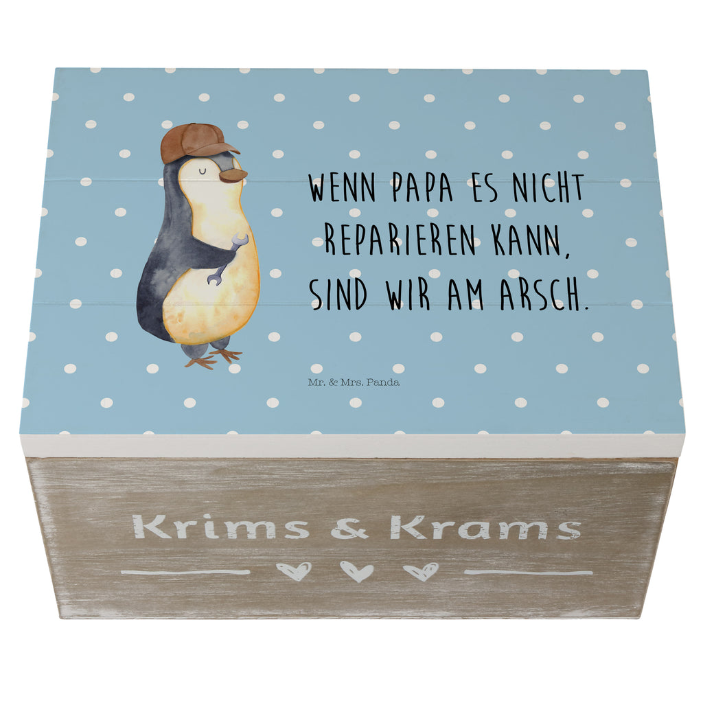 Holzkiste Wenn Papa es nicht reparieren kann, sind wir am Arsch Holzkiste, Kiste, Schatzkiste, Truhe, Schatulle, XXL, Erinnerungsbox, Erinnerungskiste, Dekokiste, Aufbewahrungsbox, Geschenkbox, Geschenkdose, Familie, Vatertag, Muttertag, Bruder, Schwester, Mama, Papa, Oma, Opa, Vater, Geschenk Papa, Bester Papa der Welt