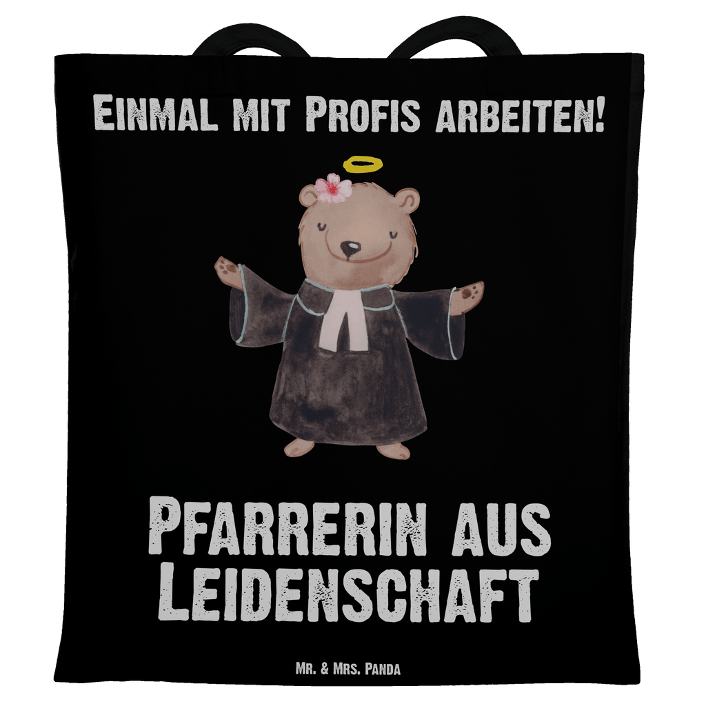 Tragetasche Pfarrerin aus Leidenschaft Beuteltasche, Beutel, Einkaufstasche, Jutebeutel, Stoffbeutel, Tasche, Shopper, Umhängetasche, Strandtasche, Schultertasche, Stofftasche, Tragetasche, Badetasche, Jutetasche, Einkaufstüte, Laptoptasche, Beruf, Ausbildung, Jubiläum, Abschied, Rente, Kollege, Kollegin, Geschenk, Schenken, Arbeitskollege, Mitarbeiter, Firma, Danke, Dankeschön, Pastorin, Dienerin Gottes<br />Geistliche, Pfarrerin, Predigerin<br />Priesterin, Theologin, Kirche