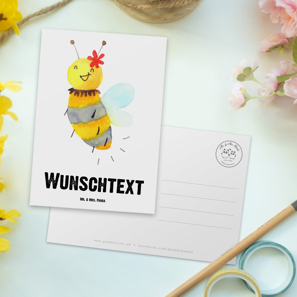 Personalisierte Postkarte Biene Blume Postkarte mit Namen, Postkarte bedrucken, Postkarte mit Wunschtext, Postkarte personalisierbar, Geschenkkarte mit Namen, Grußkarte mit Namen, Karte mit Namen, Einladung mit Namen, Ansichtskarte mit Namen, Geschenkkarte mit Wunschtext, Grußkarte mit Wunschtext, Karte mit Wunschtext, Einladung mit Wunschtext, Ansichtskarte mit Wunschtext, Biene, Wespe, Hummel