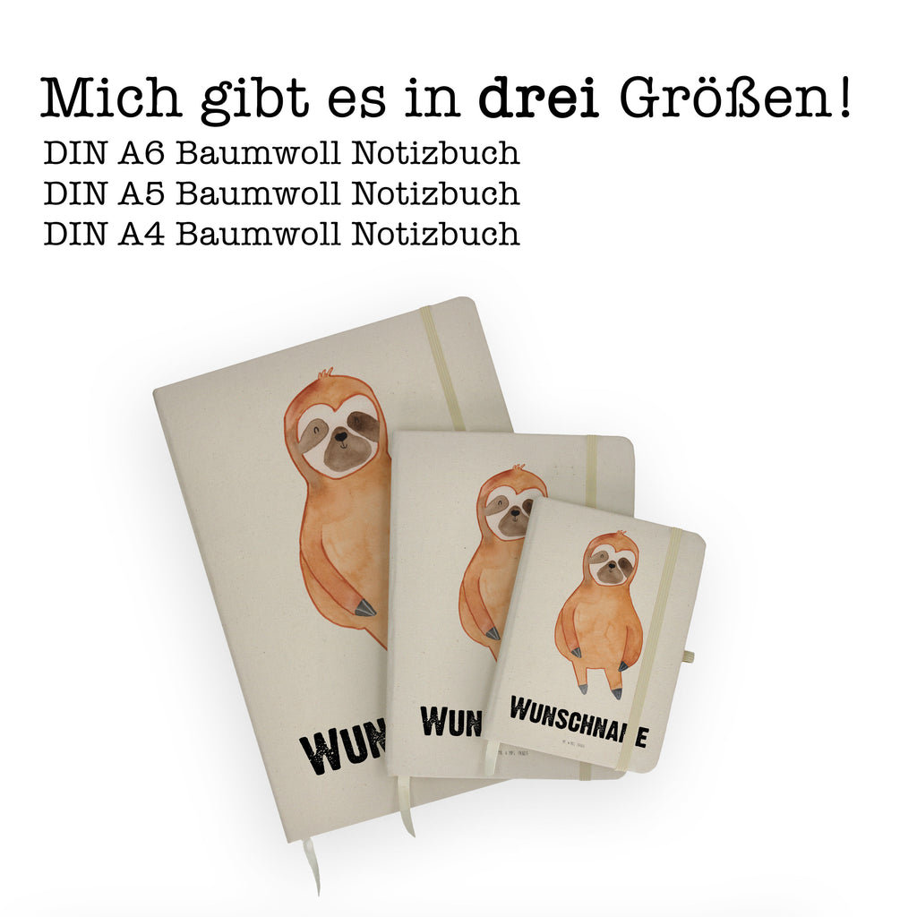 DIN A4 Personalisiertes Notizbuch Faultier Zufrieden Personalisiertes Notizbuch, Notizbuch mit Namen, Notizbuch bedrucken, Personalisierung, Namensbuch, Namen, Faultier, Faultier Geschenk, Faultier Deko, Faultiere, faul, Lieblingstier, Pause, relaxen, Glück, glücklich, zufrieden, happy, Zufriedenheit, Gelassenheit, Ruhe, Frieden