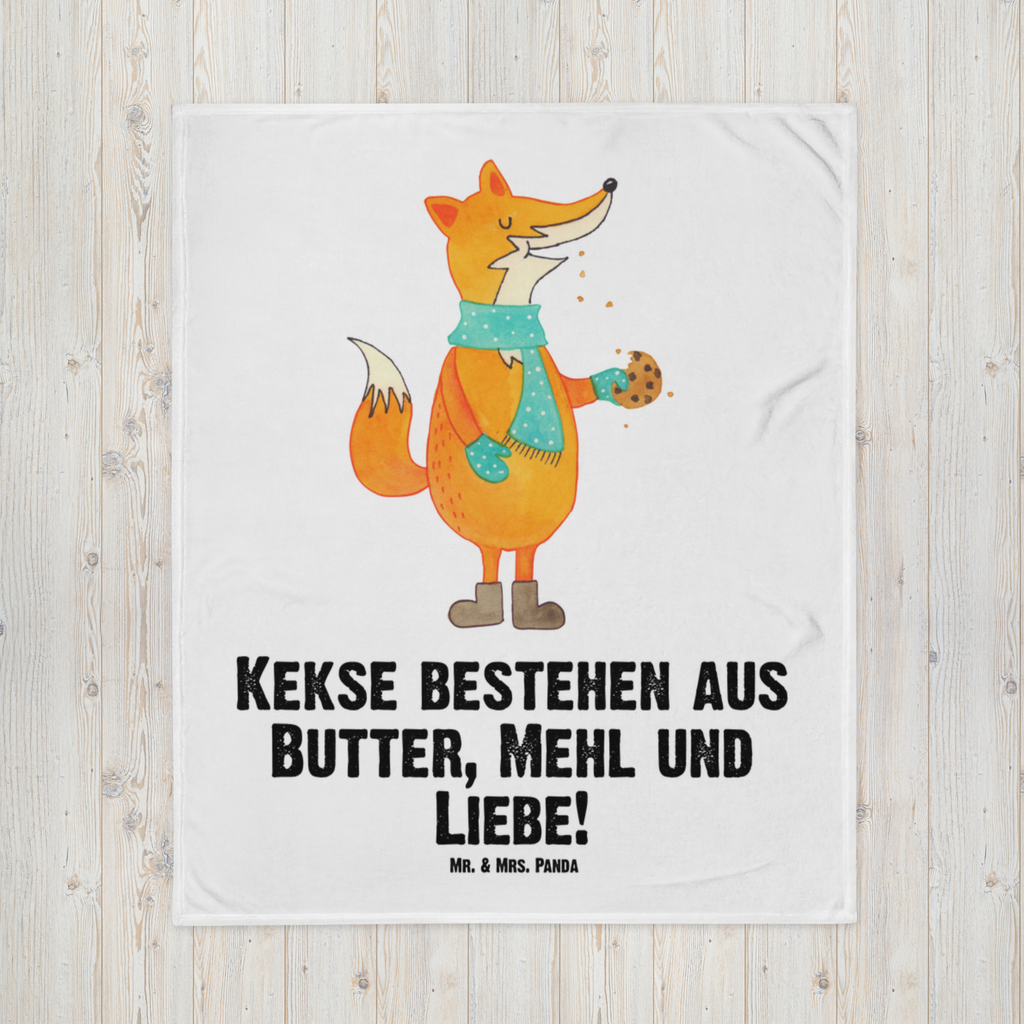 Kuscheldecke Fuchs Keks Decke, Wohndecke, Tagesdecke, Wolldecke, Sofadecke, Fuchs, Füchse, Backen Spruch, Kekse, Winter, Weihnachtszeit, Plätzchen, Liebe, Küche Deko