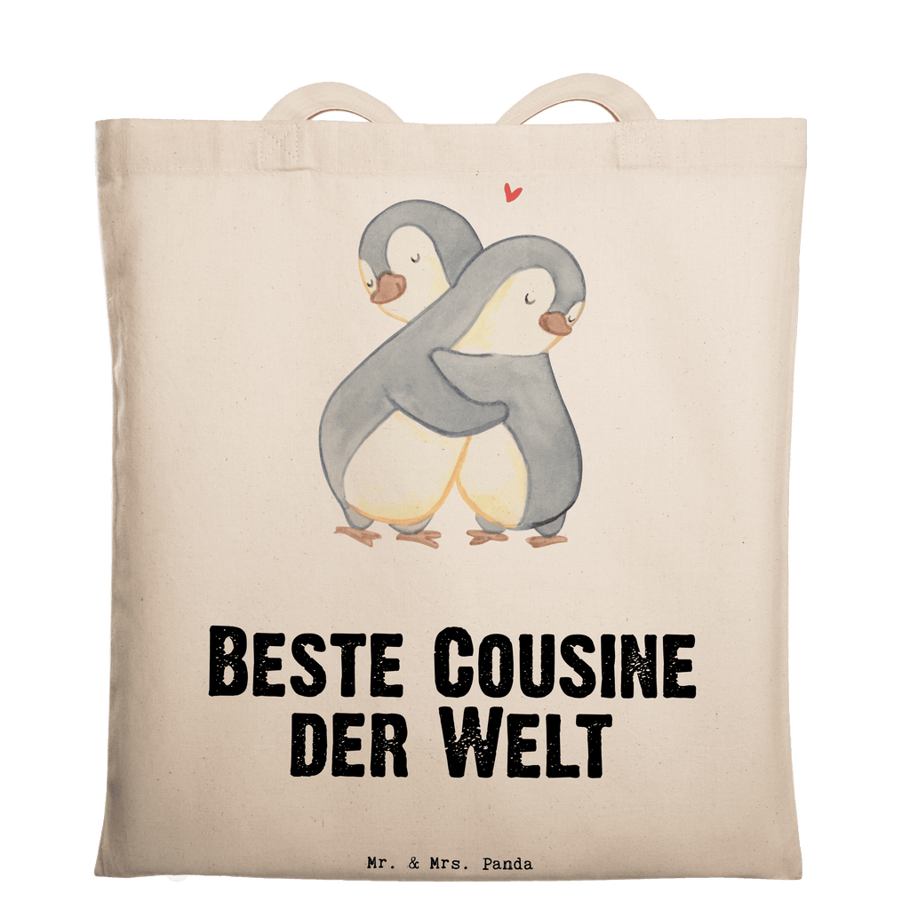 Tragetasche Pinguin Beste Cousine der Welt Beuteltasche, Beutel, Einkaufstasche, Jutebeutel, Stoffbeutel, Tasche, Shopper, Umhängetasche, Strandtasche, Schultertasche, Stofftasche, Tragetasche, Badetasche, Jutetasche, Einkaufstüte, Laptoptasche, für, Dankeschön, Geschenk, Schenken, Geburtstag, Geburtstagsgeschenk, Geschenkidee, Danke, Bedanken, Mitbringsel, Freude machen, Geschenktipp, Cousine, Kusine, Kousine, Cousinchen, Tochter von Onkel, Tochter von Tante, Familie, Verwandtschaft, Cousin