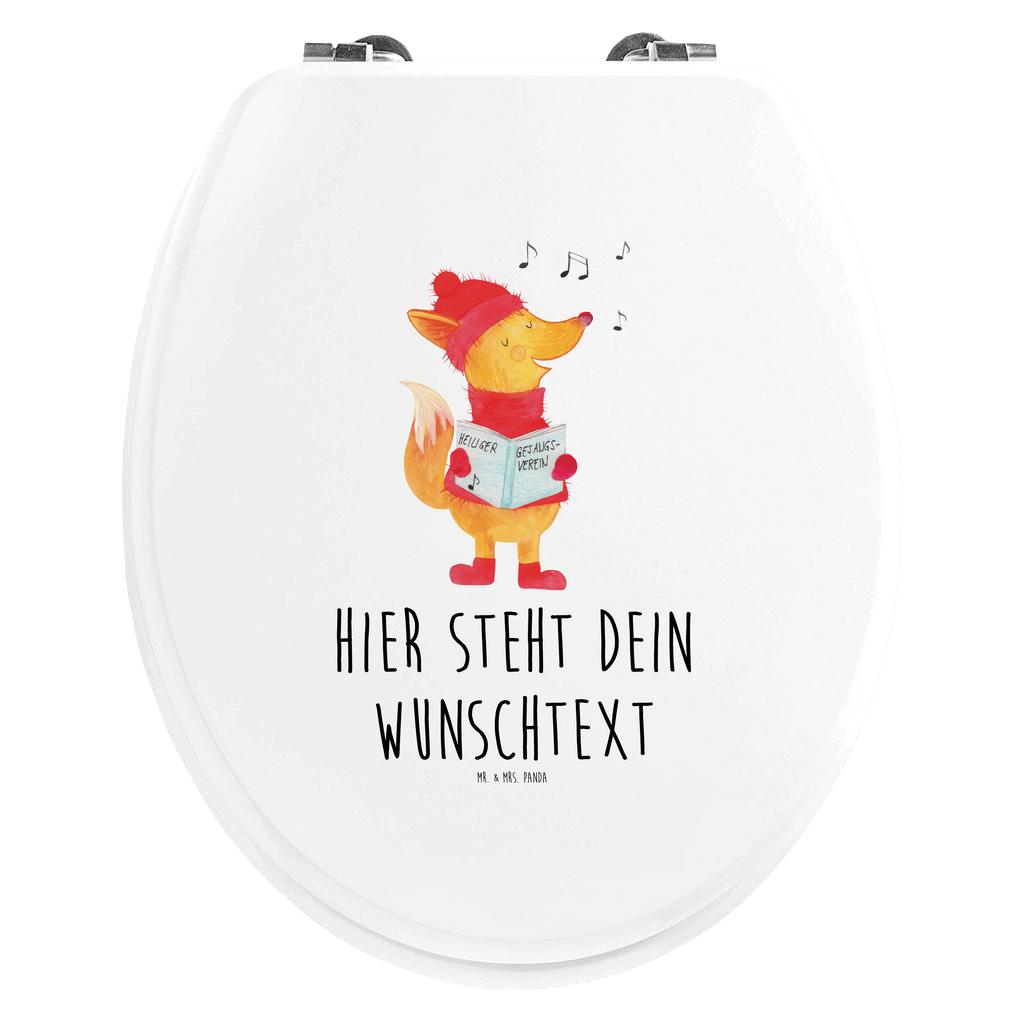 Personalisierter WC Sitz Motiv Fuchs Sänger Personalisierte Klobrille, Personalisierter Klodeckel, Personalisierter Toilettendeckel, Personalisierter WC-Sitz, Toilettendeckel mit Namen, WC Sitz mit Namen, Winter, Weihnachten, Weihnachtsdeko, Nikolaus, Advent, Heiligabend, Wintermotiv, Fuchs, Füchse, Sänger, Geschenk Sänger, Singen, Weihnachtslieder