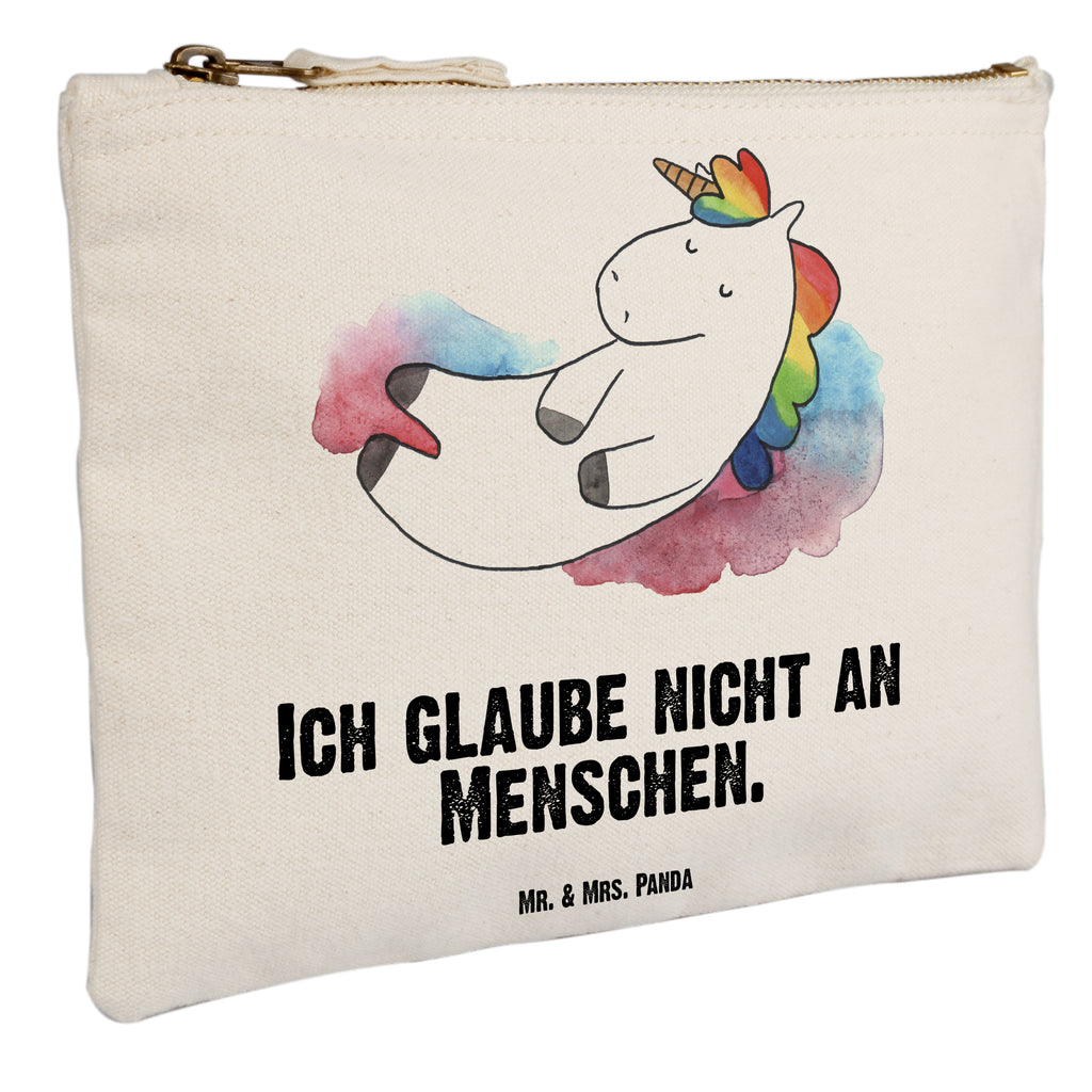 Schminktasche Einhorn Wolke 7 Schminktasche, Kosmetiktasche, Kosmetikbeutel, Stiftemäppchen, Etui, Federmappe, Makeup, XXL, Schminketui, Kosmetiketui, Schlamperetui, Einhorn, Einhörner, Einhorn Deko, Pegasus, Unicorn, verliebt, Menschen, witzig, lustig, Geschenk, Glaube, Realität, Lächeln