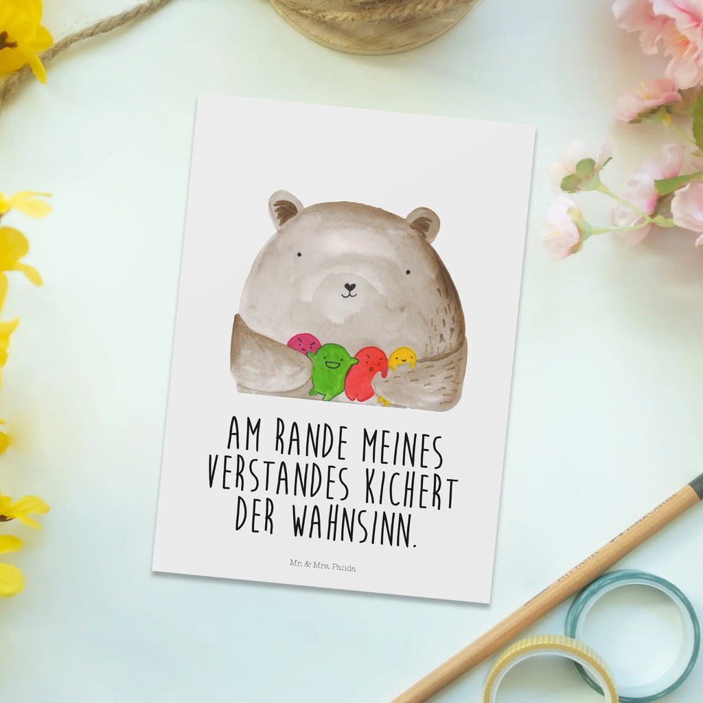 Postkarte Bär Gefühl Postkarte, Karte, Geschenkkarte, Grußkarte, Einladung, Ansichtskarte, Geburtstagskarte, Einladungskarte, Dankeskarte, Ansichtskarten, Einladung Geburtstag, Einladungskarten Geburtstag, Bär, Teddy, Teddybär, Wahnsinn, Verrückt, Durchgedreht