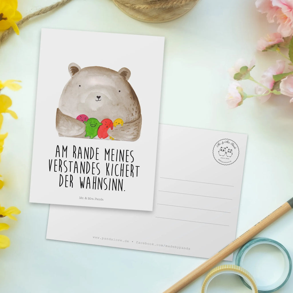 Postkarte Bär Gefühl Postkarte, Karte, Geschenkkarte, Grußkarte, Einladung, Ansichtskarte, Geburtstagskarte, Einladungskarte, Dankeskarte, Ansichtskarten, Einladung Geburtstag, Einladungskarten Geburtstag, Bär, Teddy, Teddybär, Wahnsinn, Verrückt, Durchgedreht